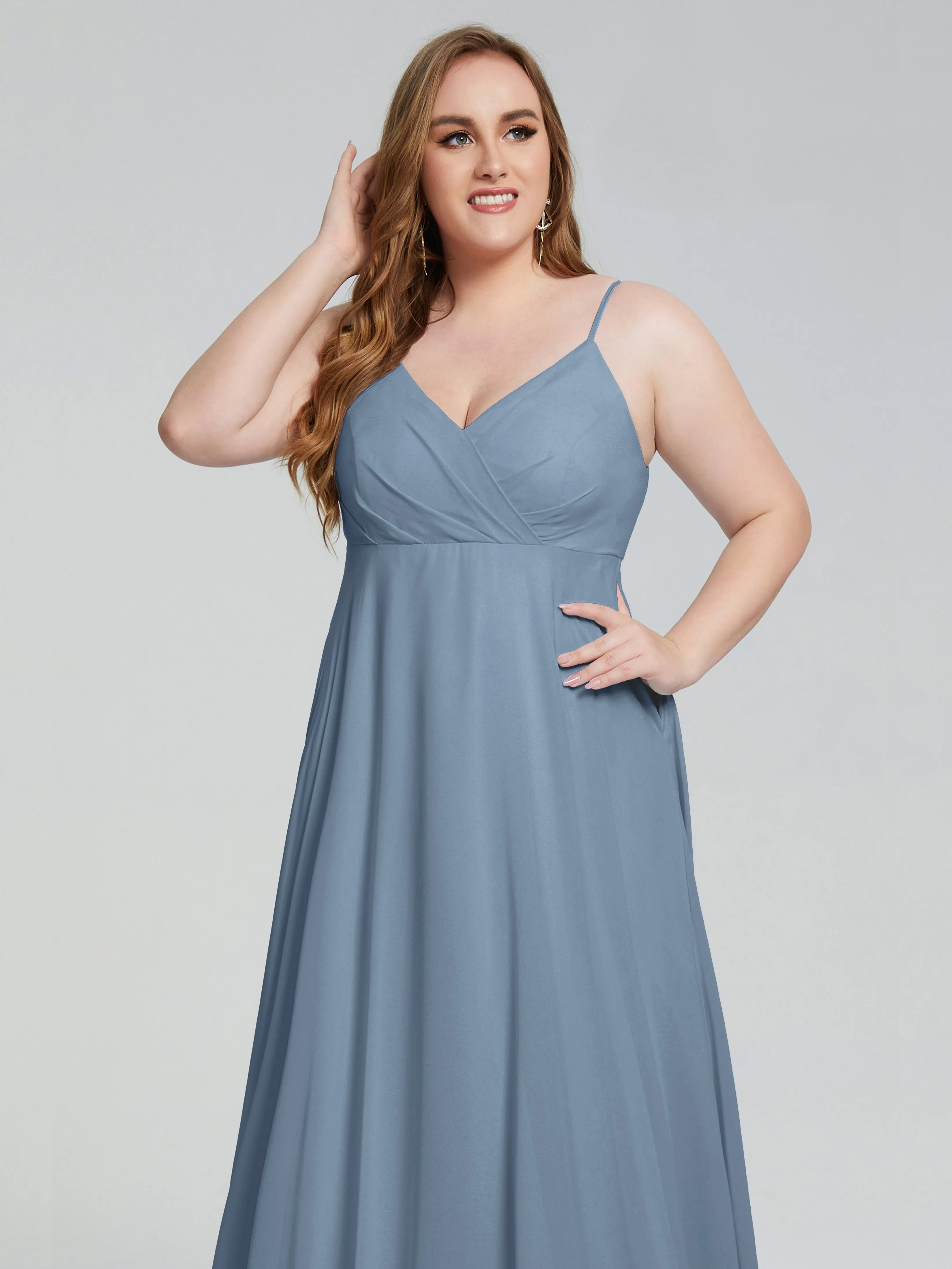 Mariah Elegant Sweep Train Plus Size Bridesmaid Dresses