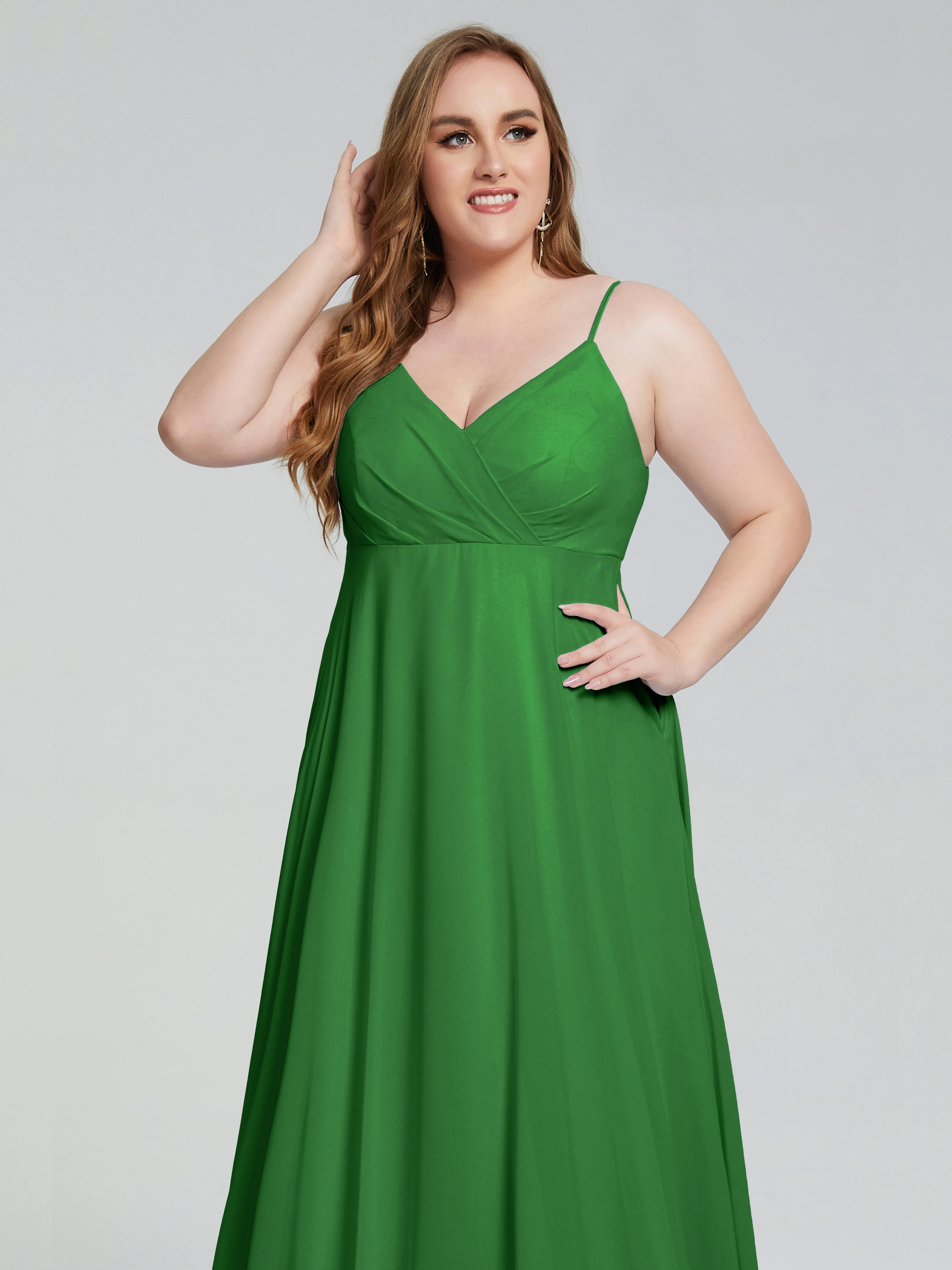 Mariah Elegant Sweep Train Plus Size Bridesmaid Dresses