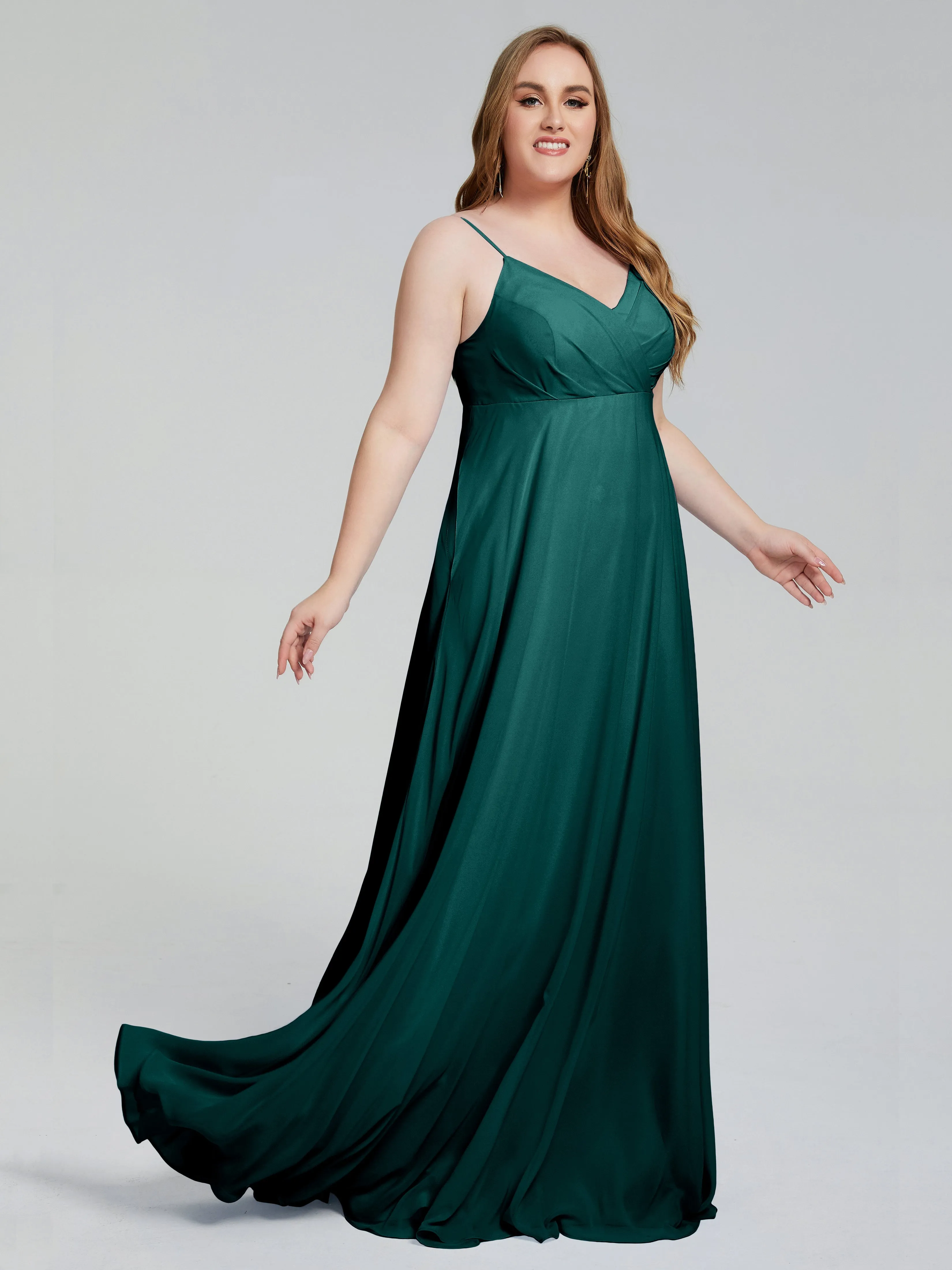 Mariah Elegant Sweep Train Plus Size Bridesmaid Dresses