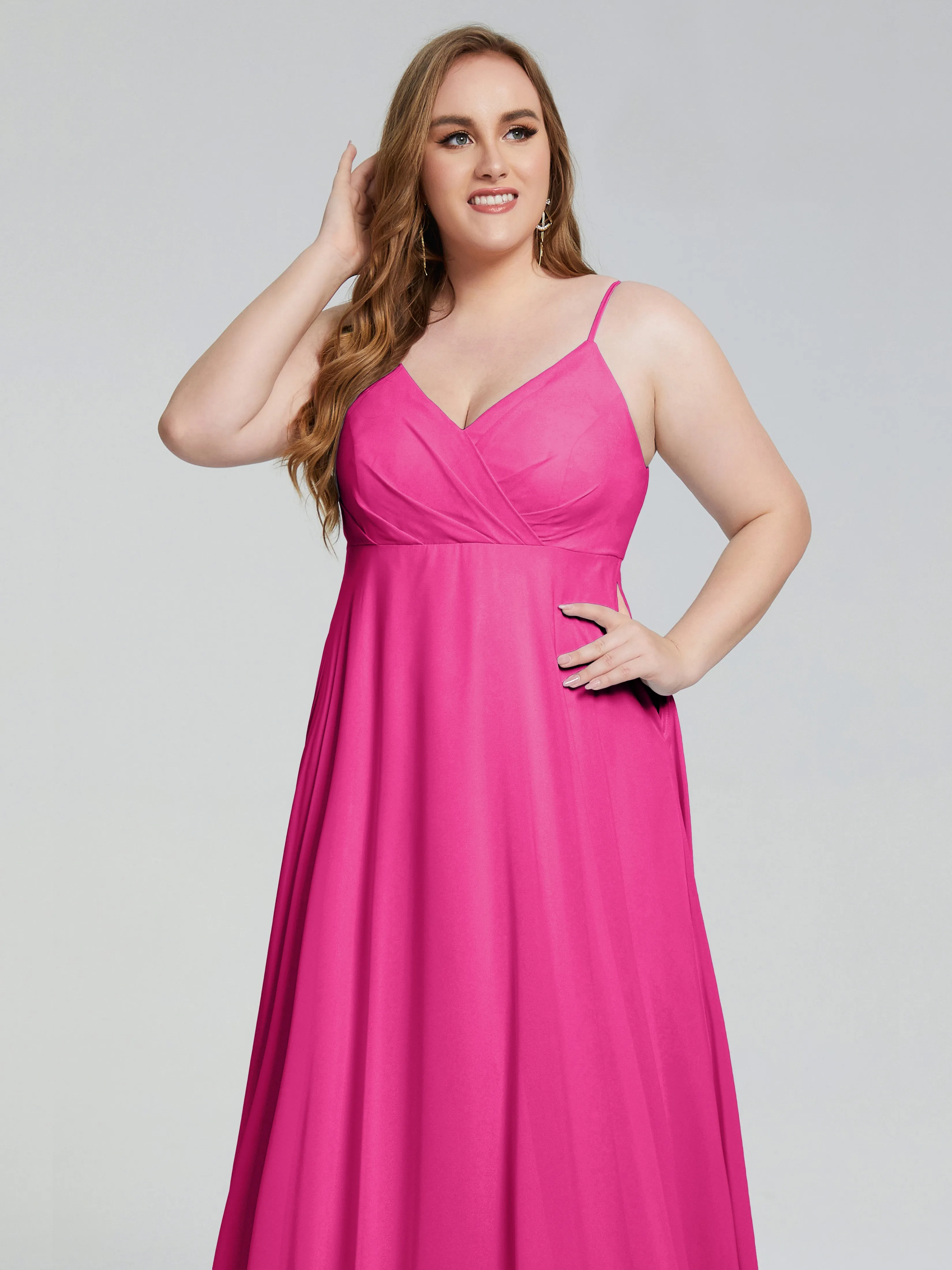 Mariah Elegant Sweep Train Plus Size Bridesmaid Dresses