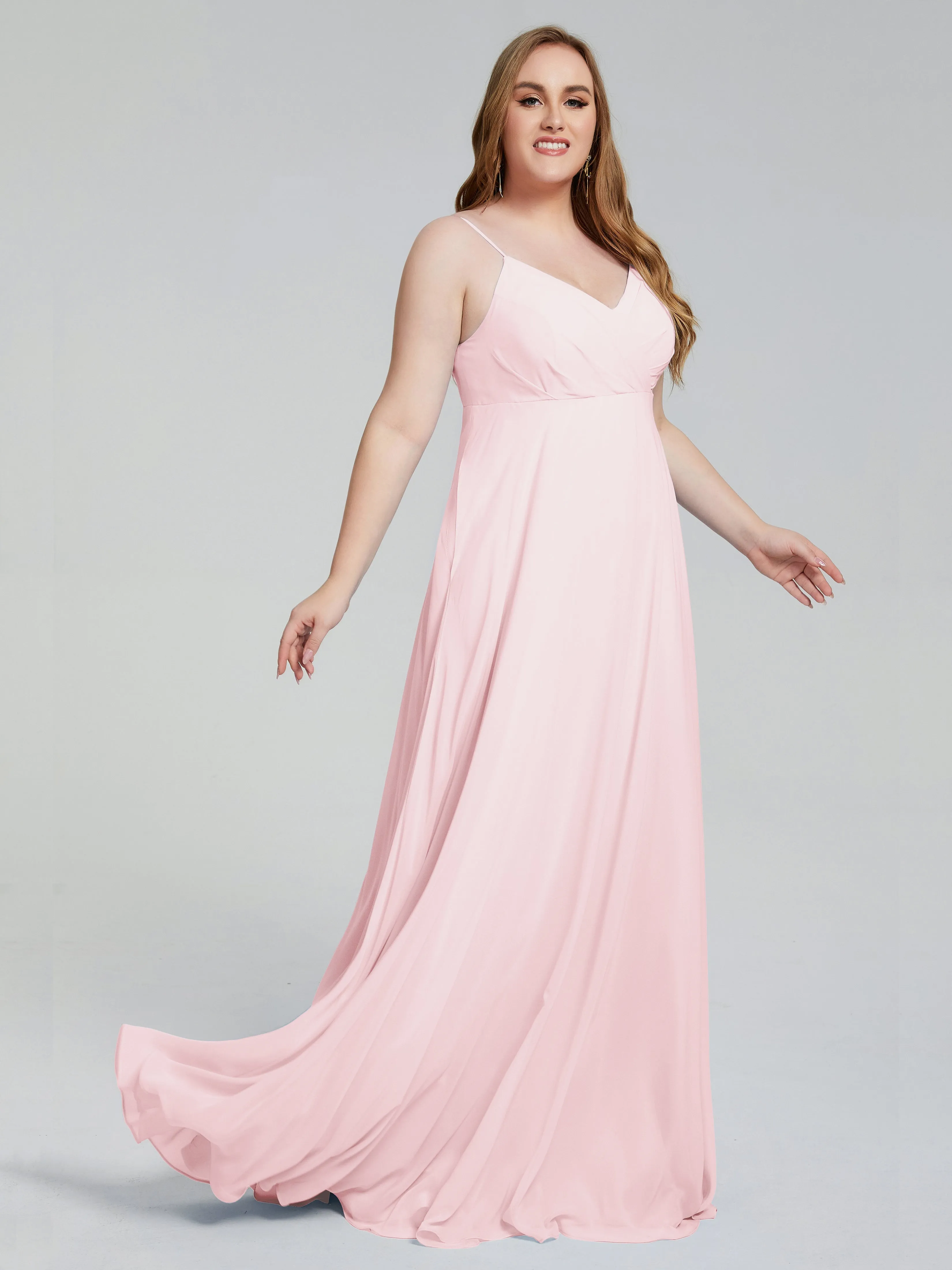 Mariah Elegant Sweep Train Plus Size Bridesmaid Dresses