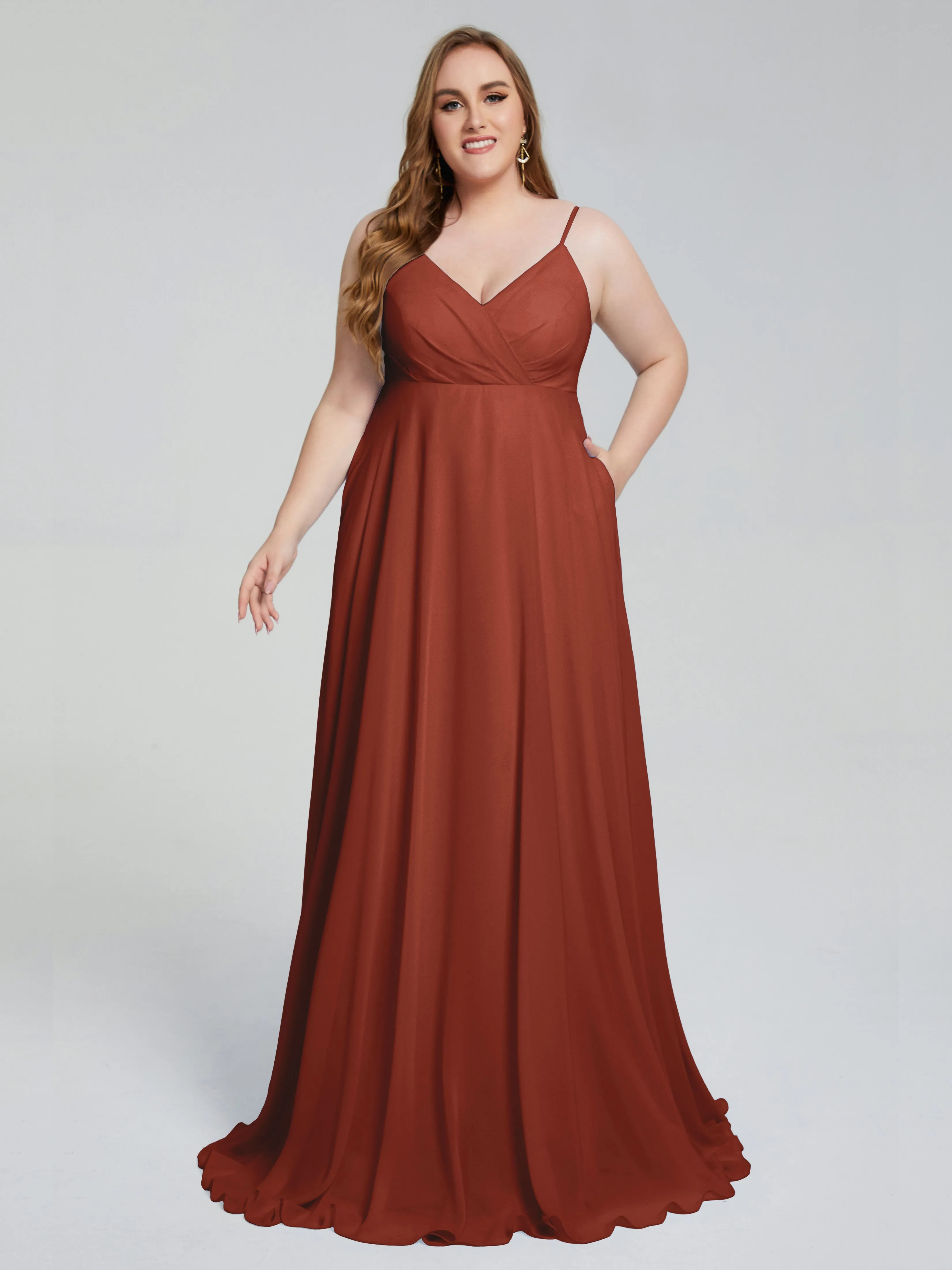 Mariah Elegant Sweep Train Plus Size Bridesmaid Dresses