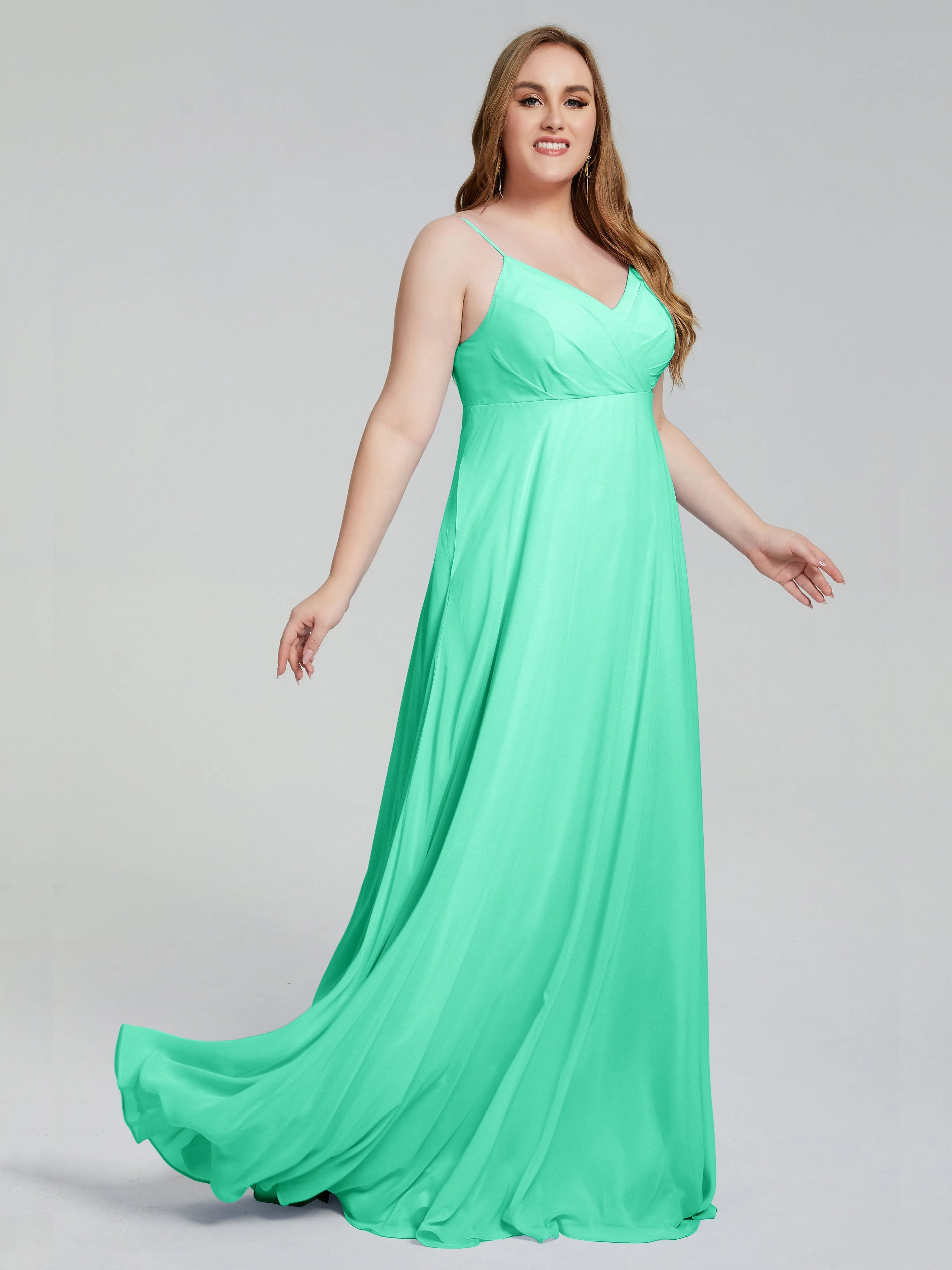 Mariah Elegant Sweep Train Plus Size Bridesmaid Dresses