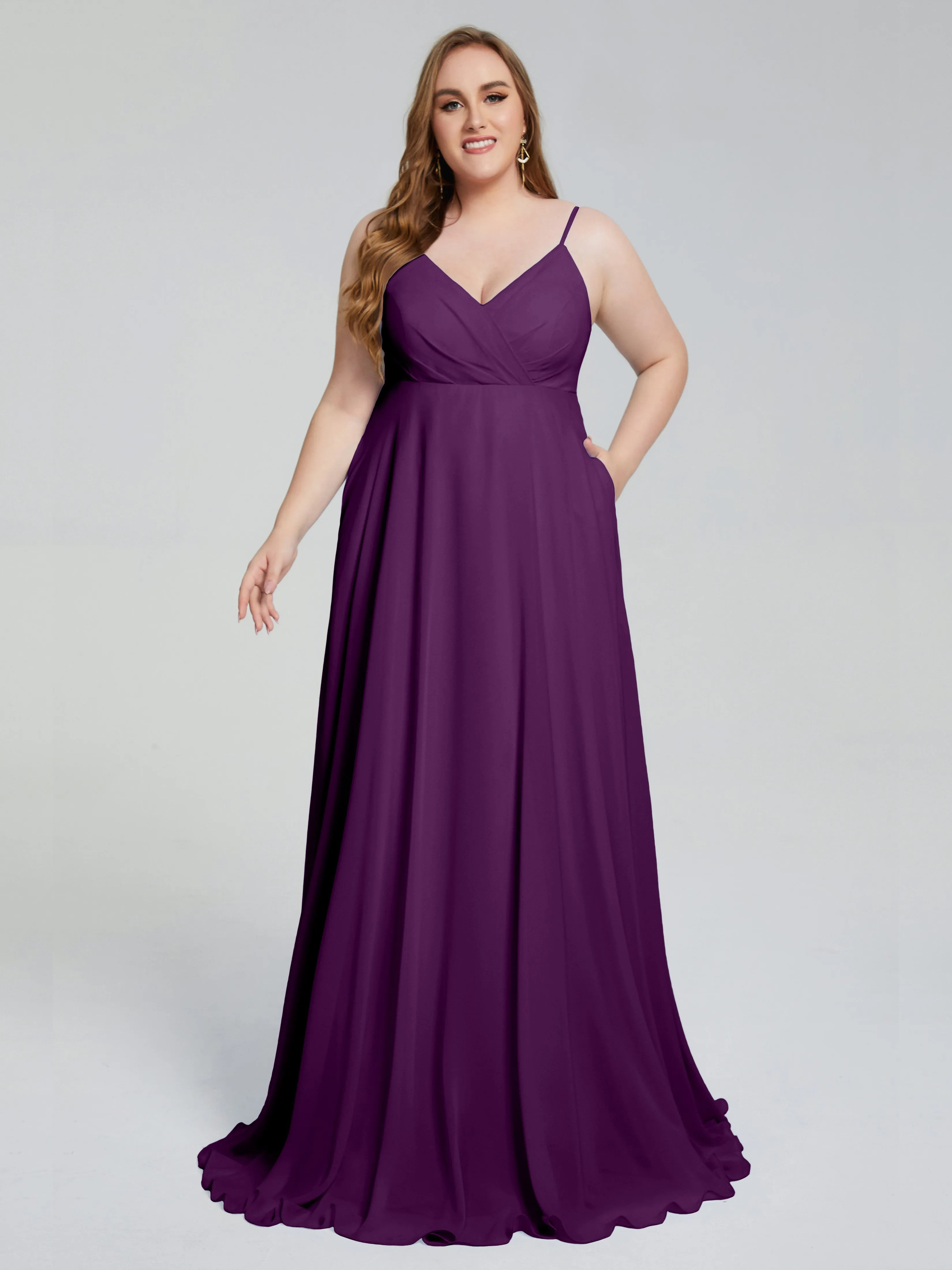 Mariah Elegant Sweep Train Plus Size Bridesmaid Dresses