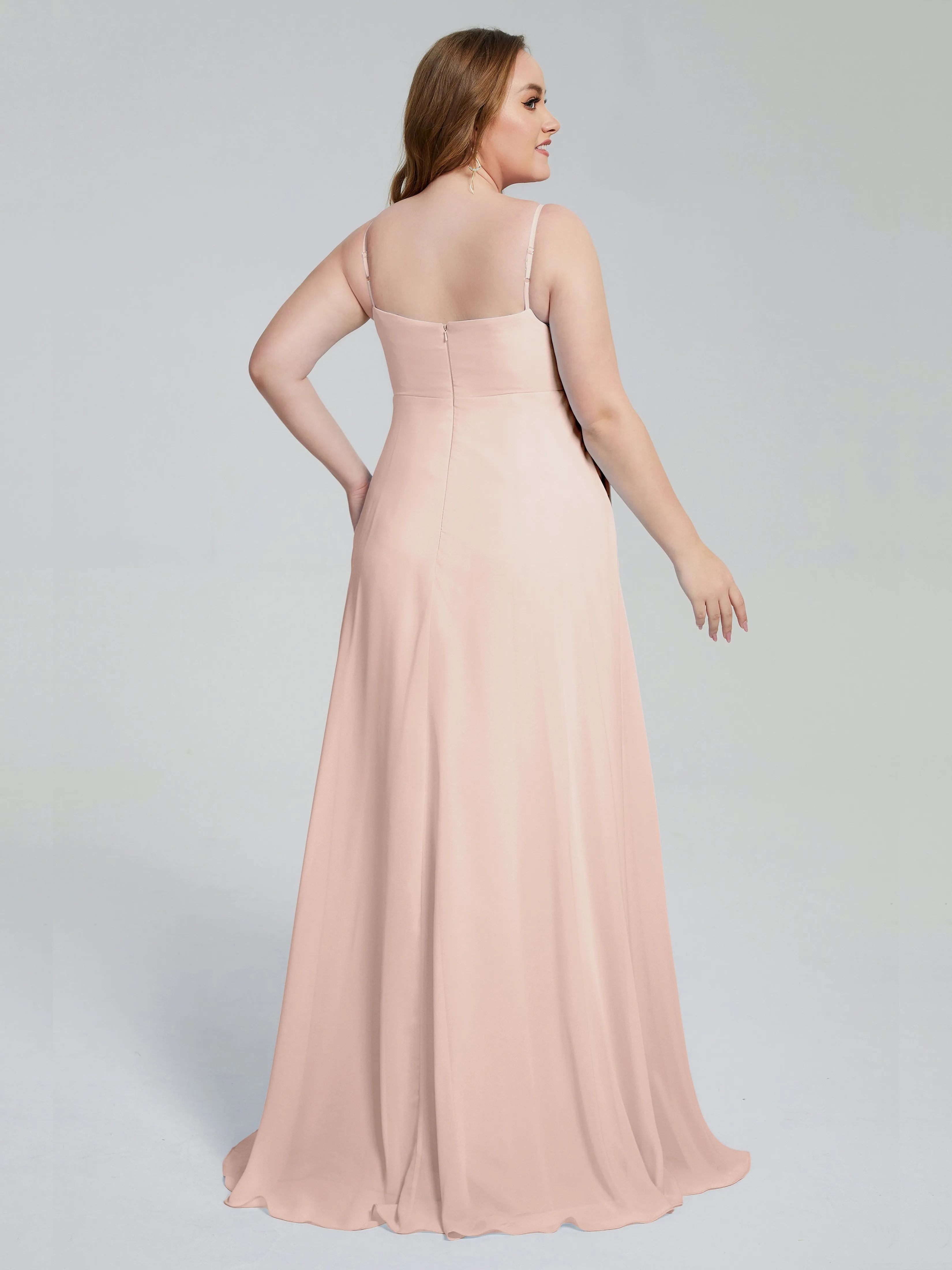 Mariah Elegant Sweep Train Plus Size Bridesmaid Dresses