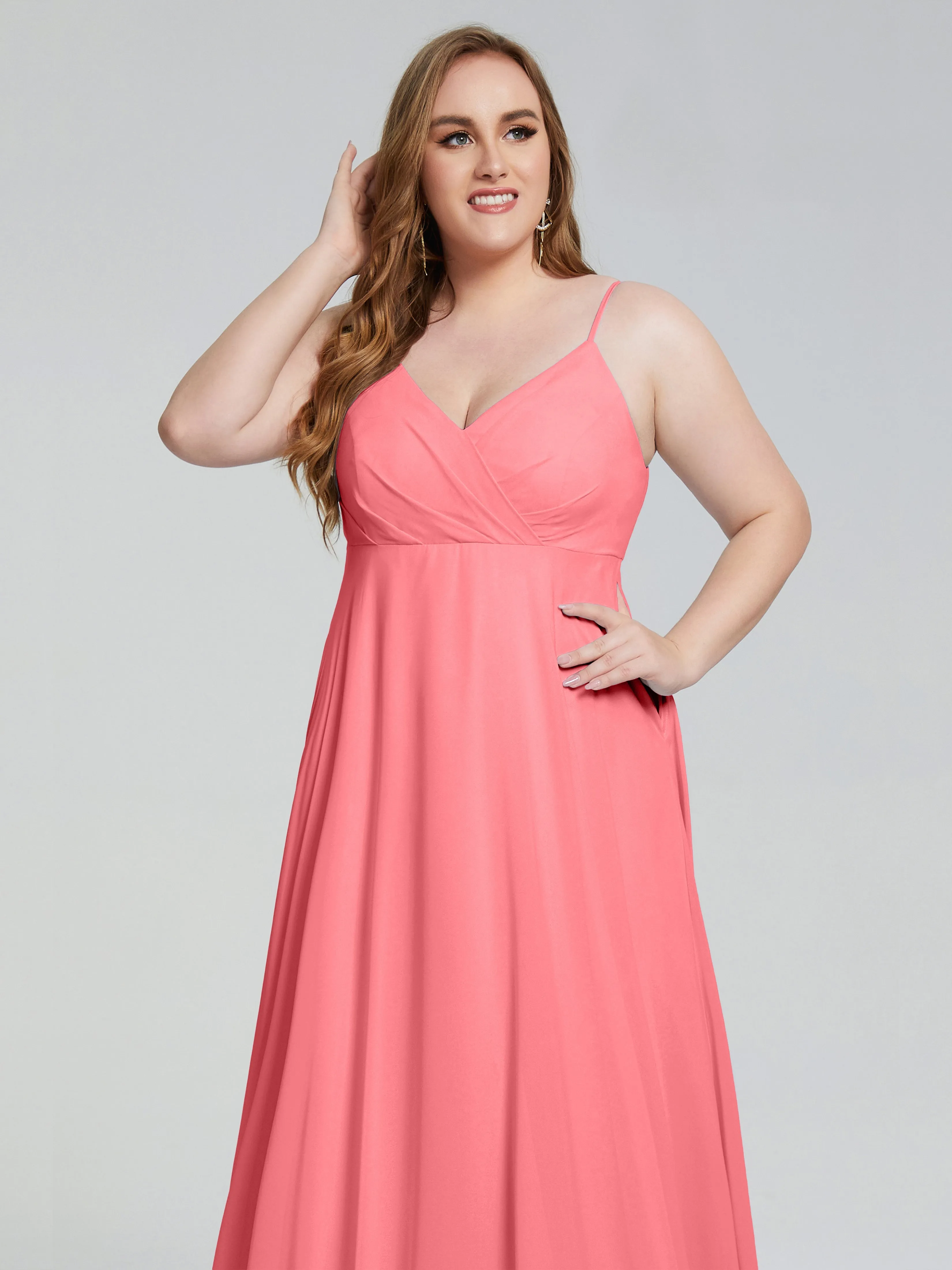 Mariah Elegant Sweep Train Plus Size Bridesmaid Dresses