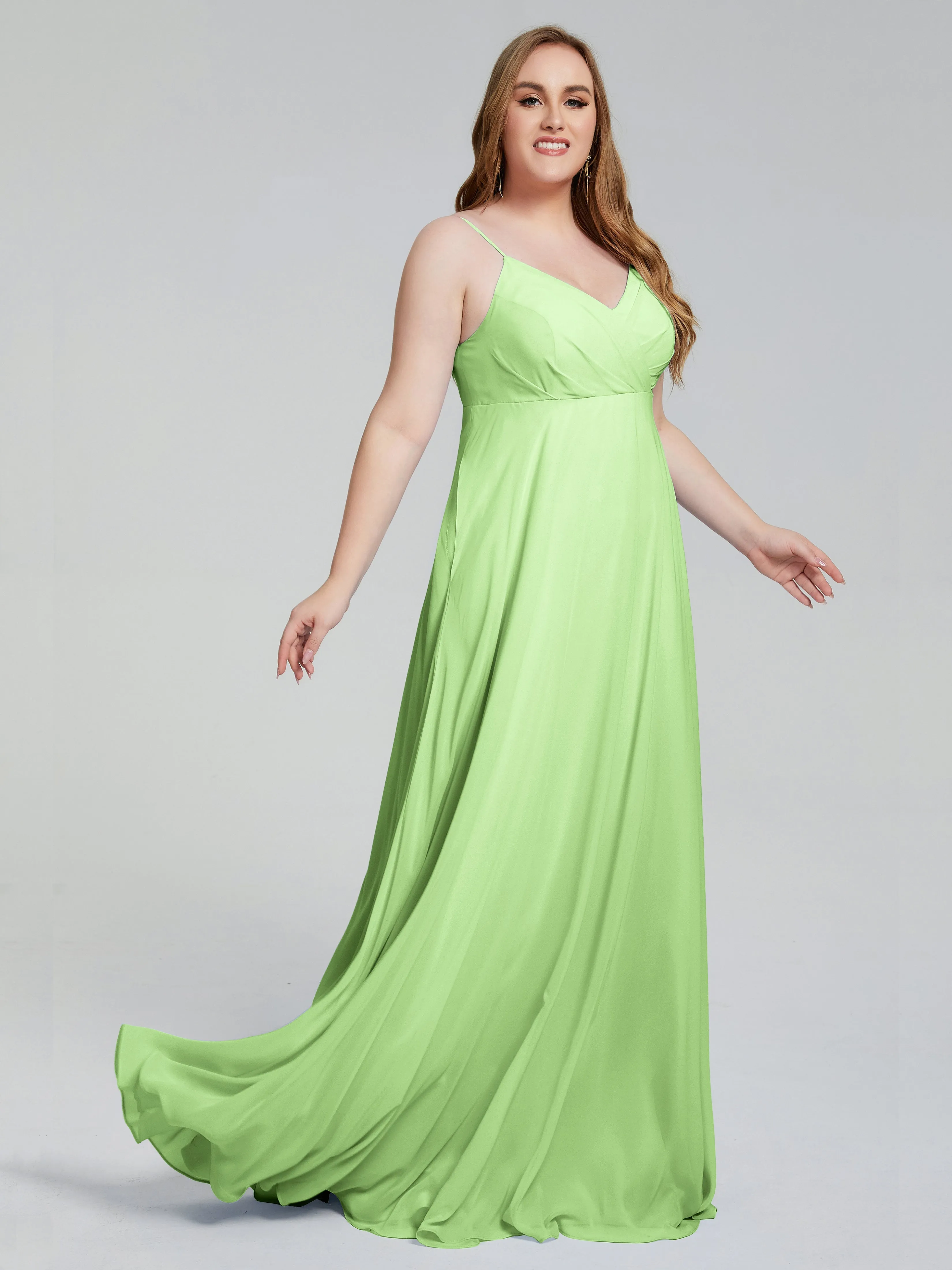 Mariah Elegant Sweep Train Plus Size Bridesmaid Dresses