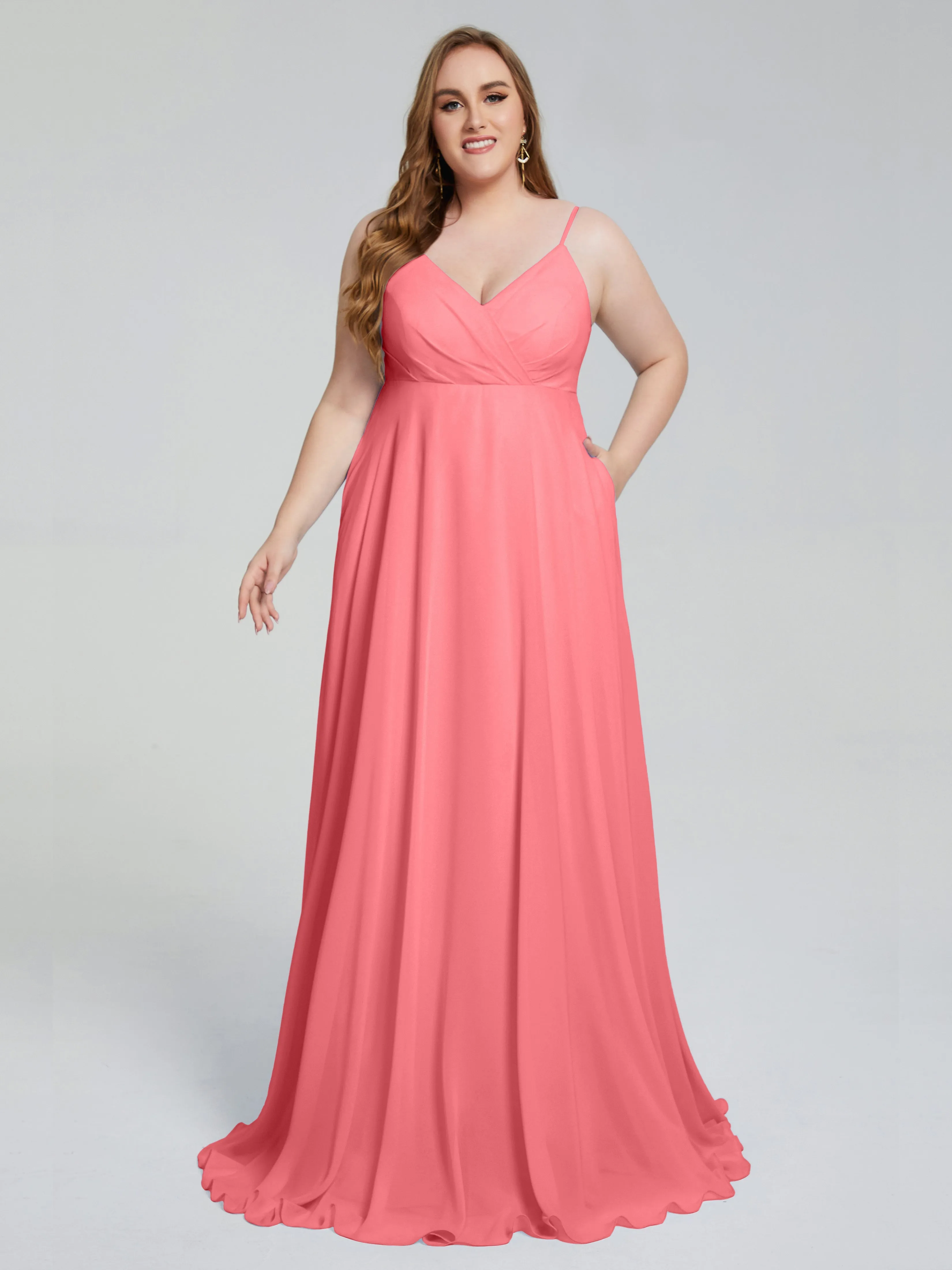 Mariah Elegant Sweep Train Plus Size Bridesmaid Dresses