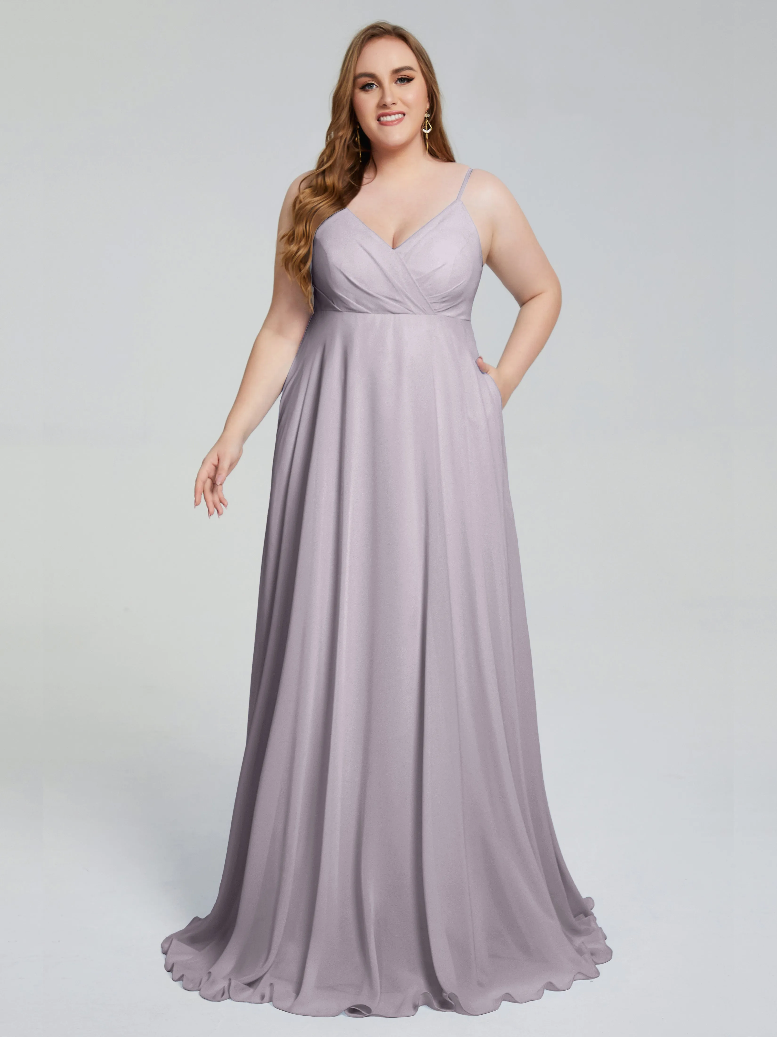 Mariah Elegant Sweep Train Plus Size Bridesmaid Dresses