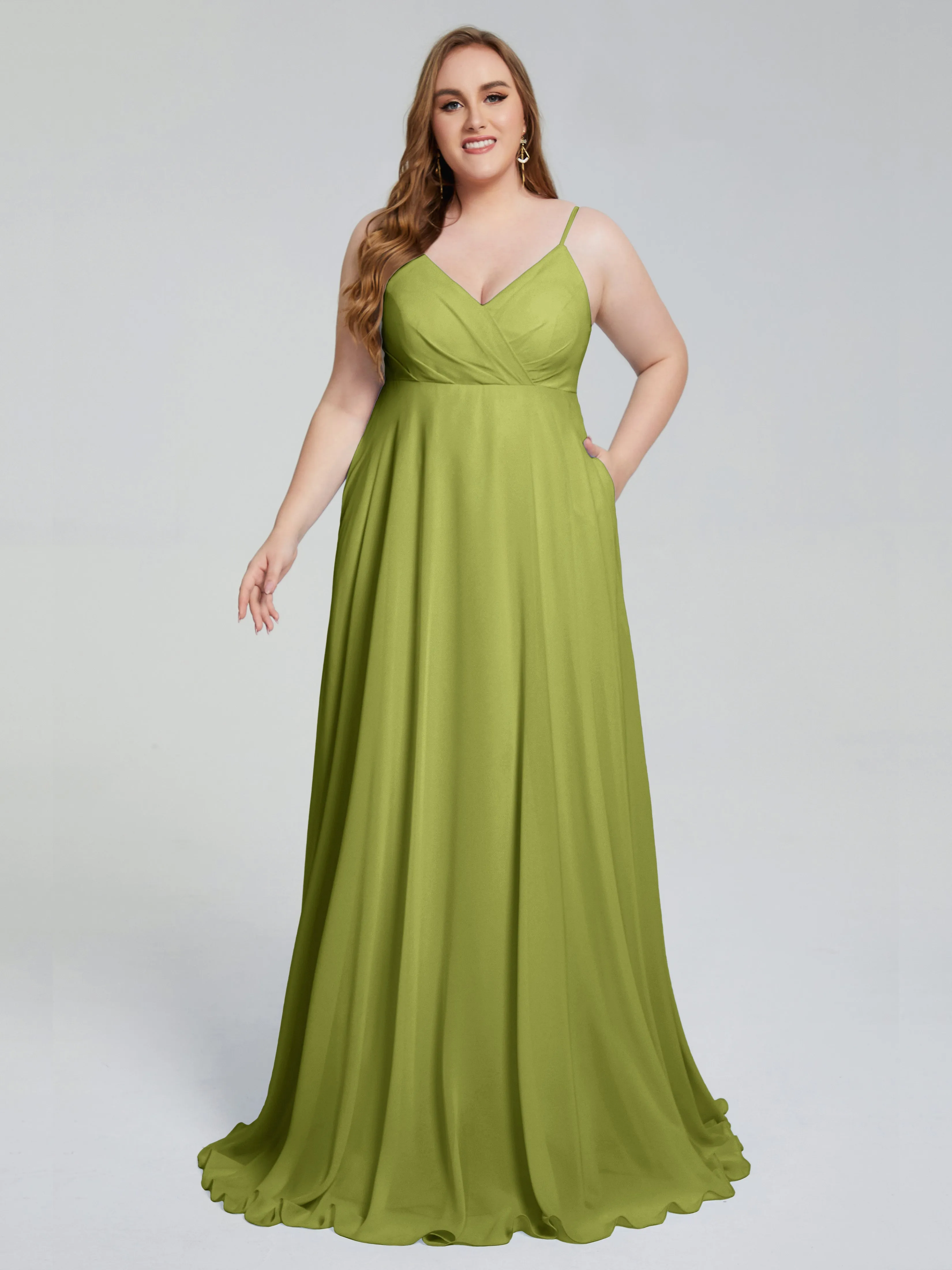 Mariah Elegant Sweep Train Plus Size Bridesmaid Dresses