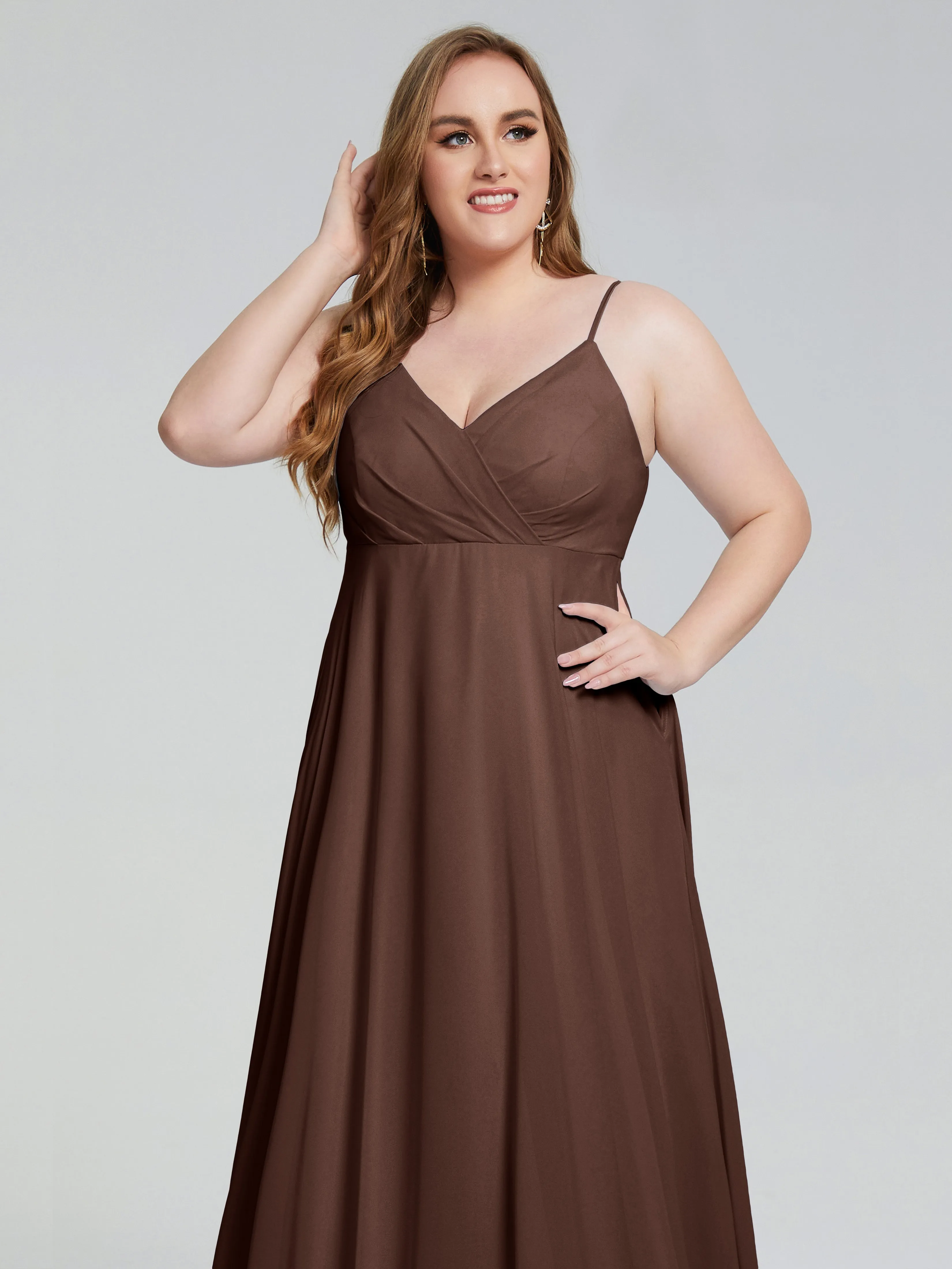 Mariah Elegant Sweep Train Plus Size Bridesmaid Dresses