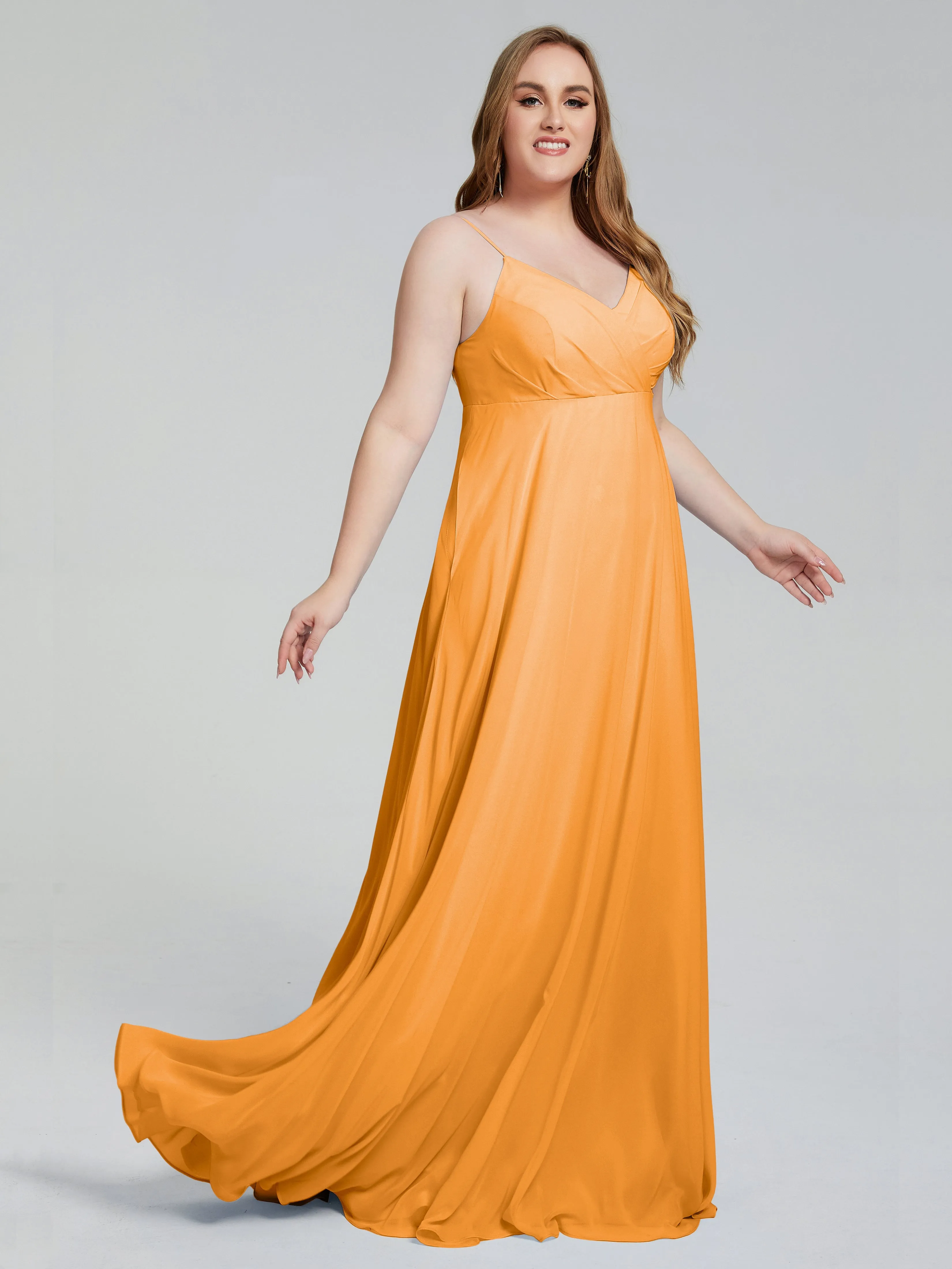 Mariah Elegant Sweep Train Plus Size Bridesmaid Dresses