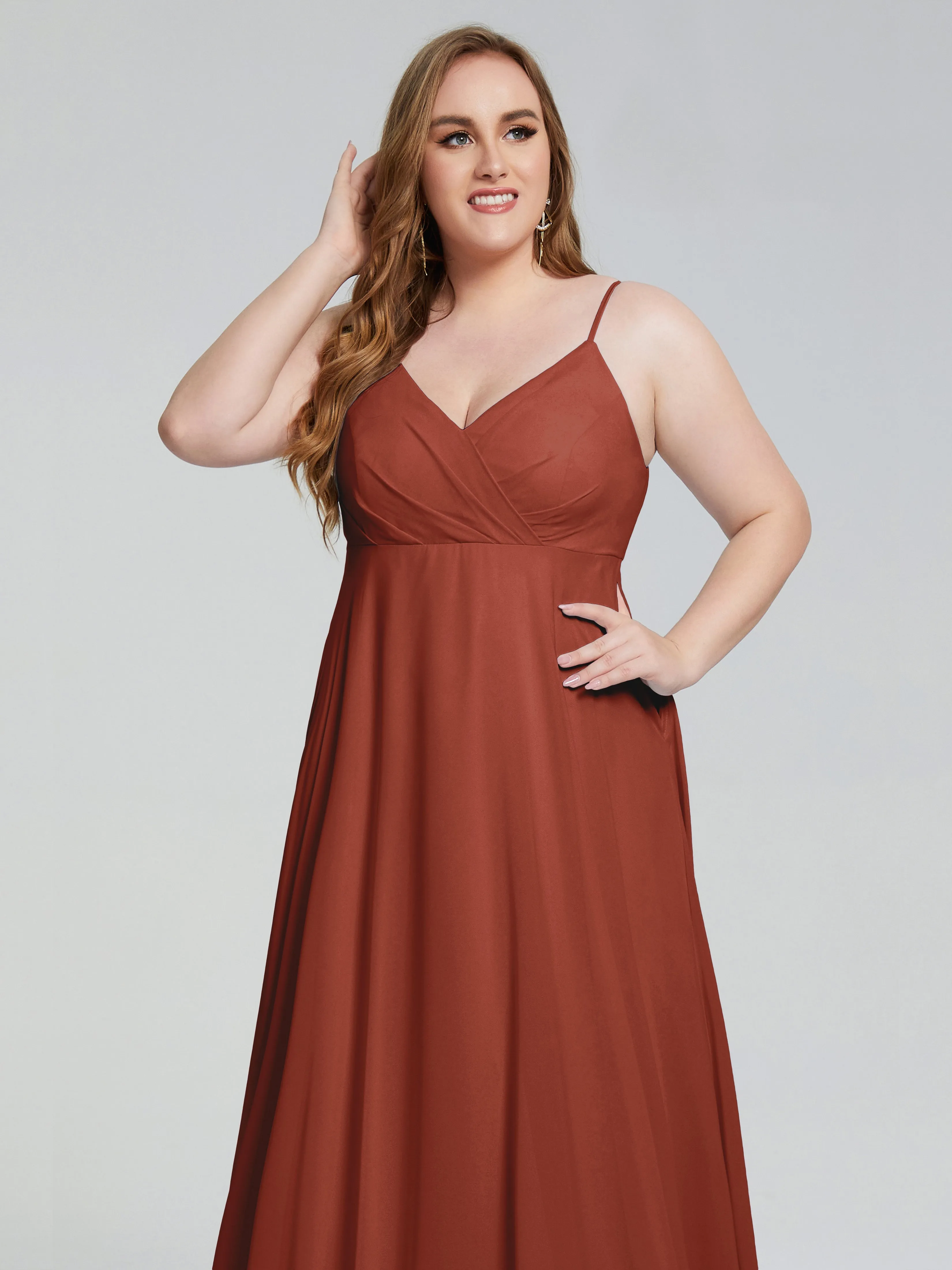 Mariah Elegant Sweep Train Plus Size Bridesmaid Dresses