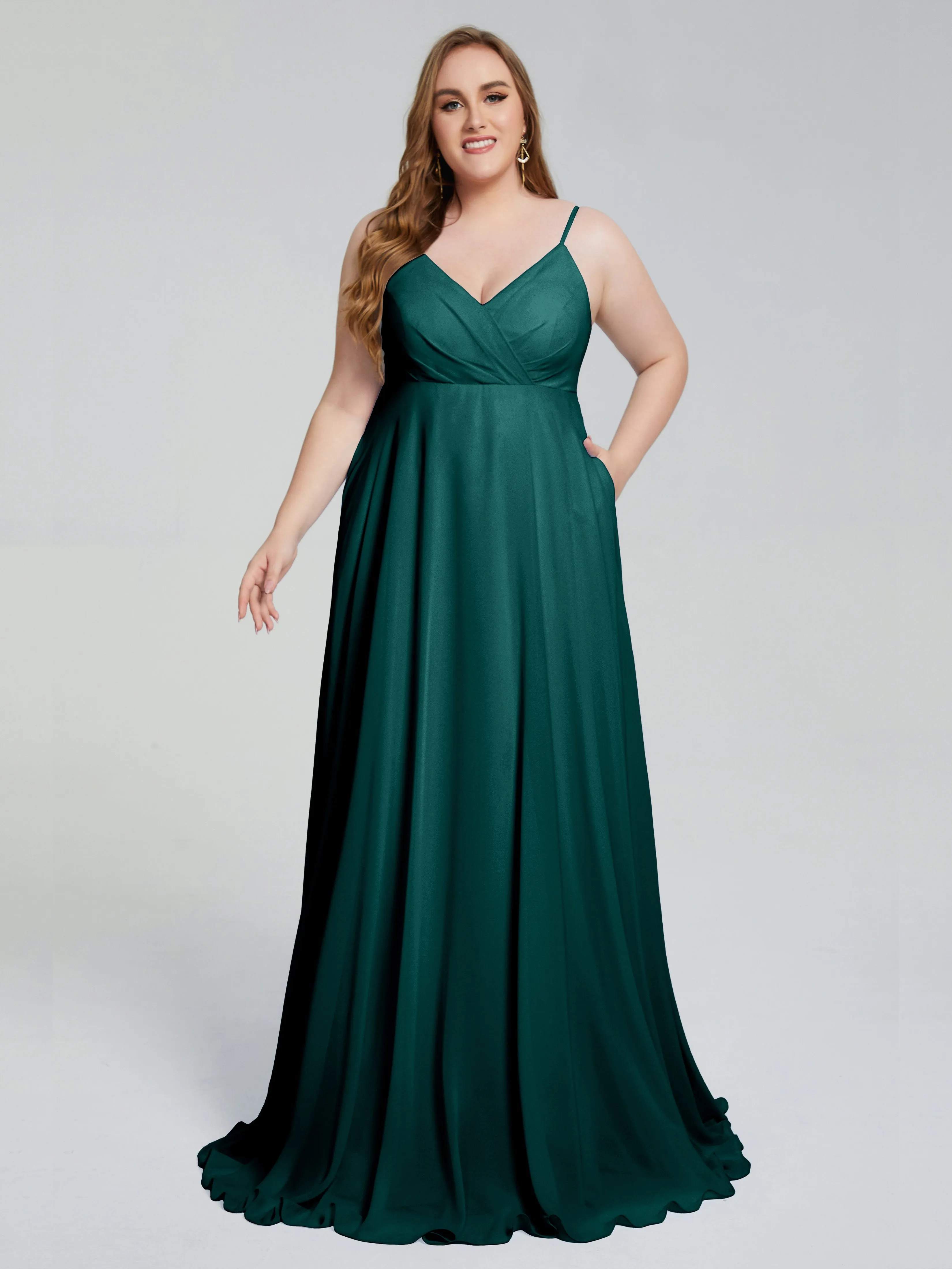 Mariah Elegant Sweep Train Plus Size Bridesmaid Dresses