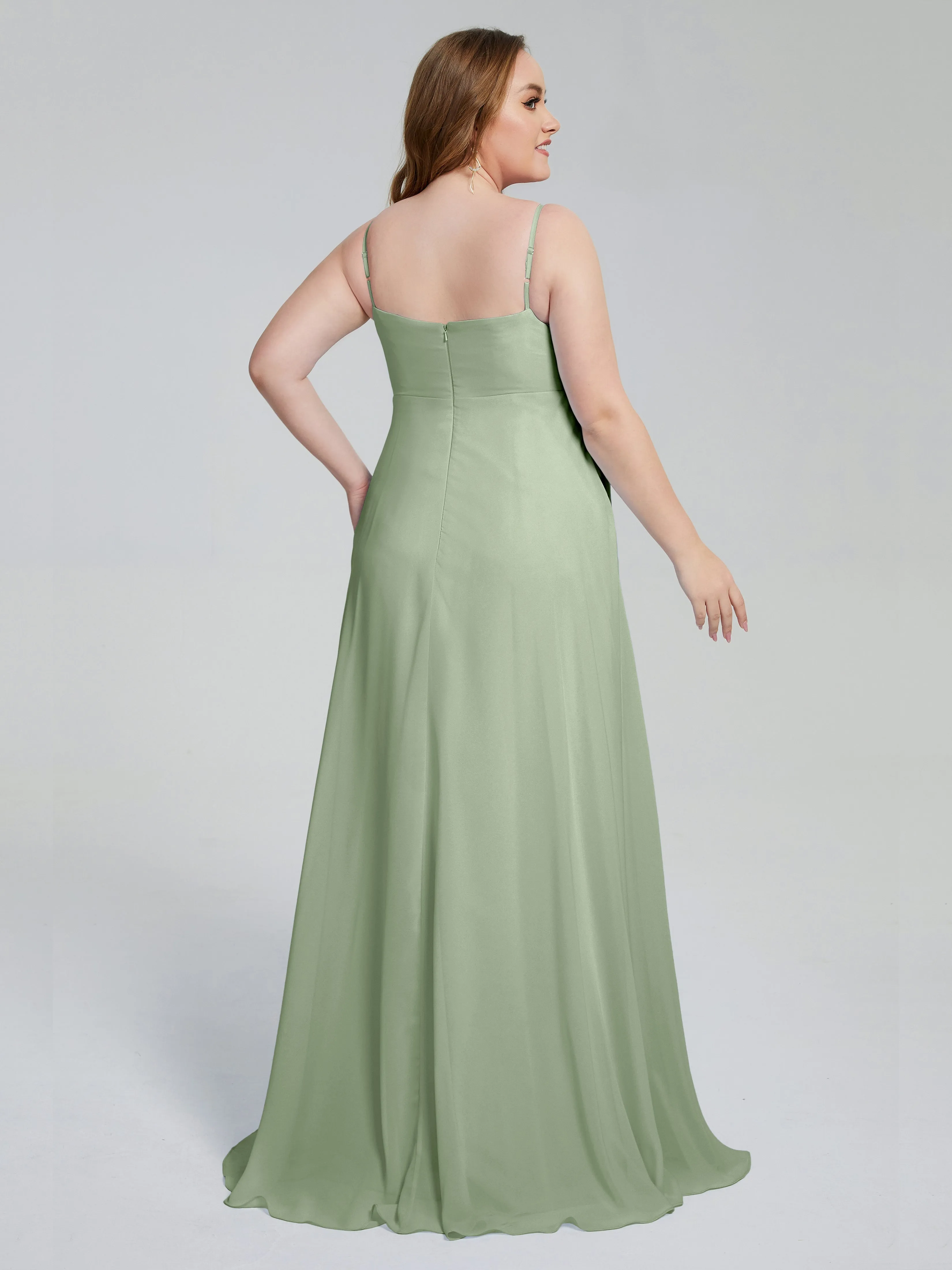 Mariah Elegant Sweep Train Plus Size Bridesmaid Dresses