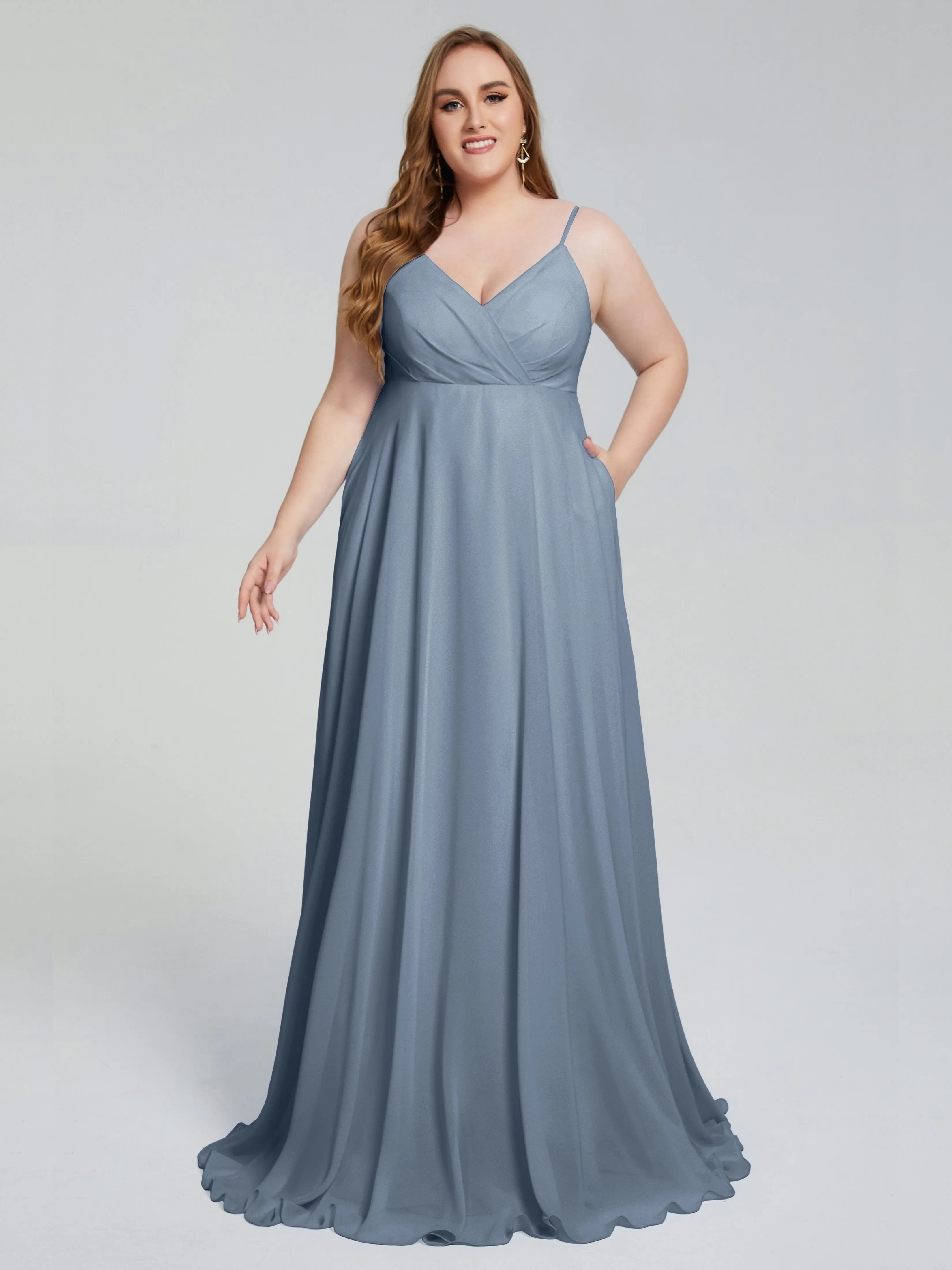 Mariah Elegant Sweep Train Plus Size Bridesmaid Dresses