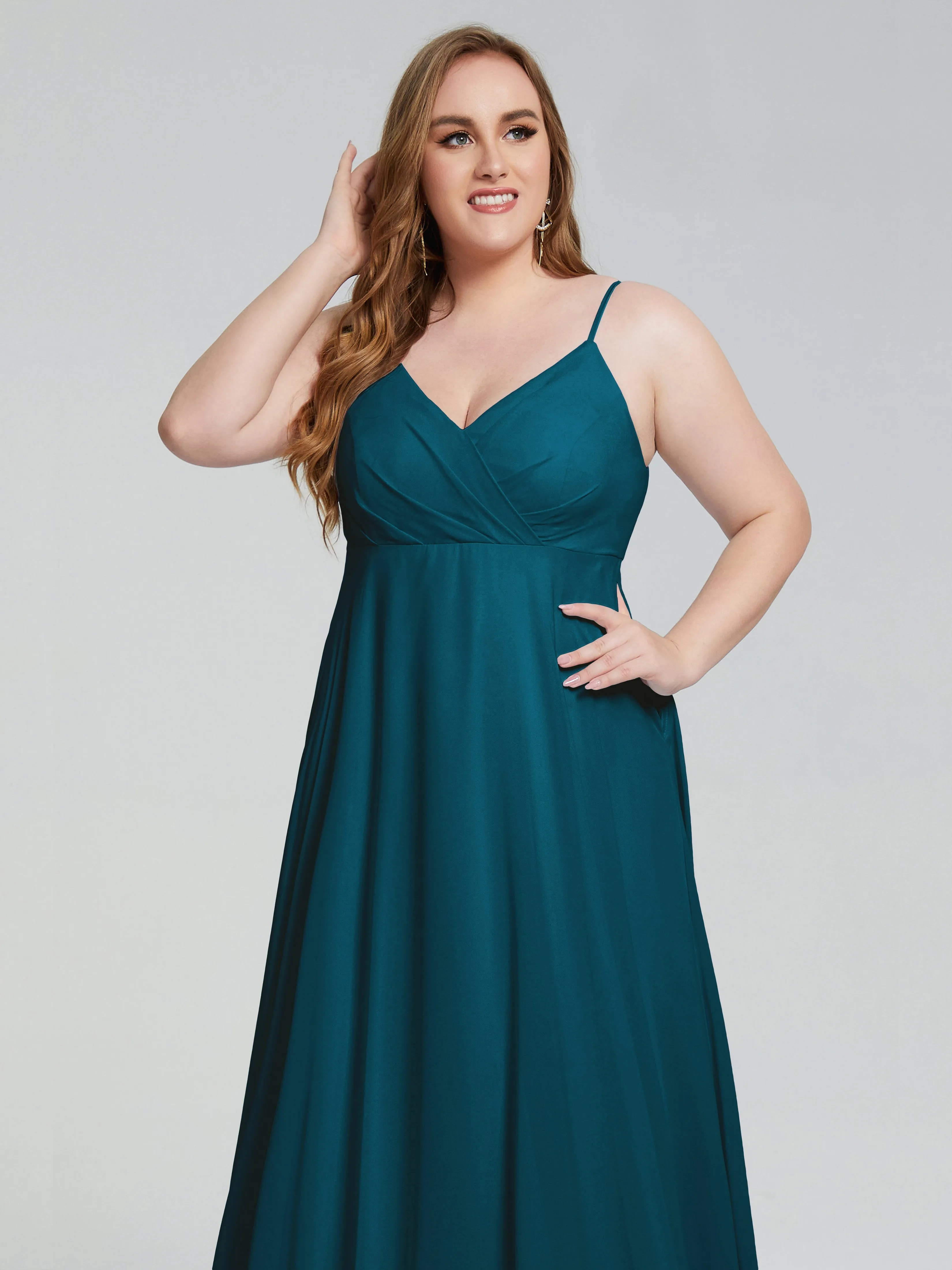 Mariah Elegant Sweep Train Plus Size Bridesmaid Dresses