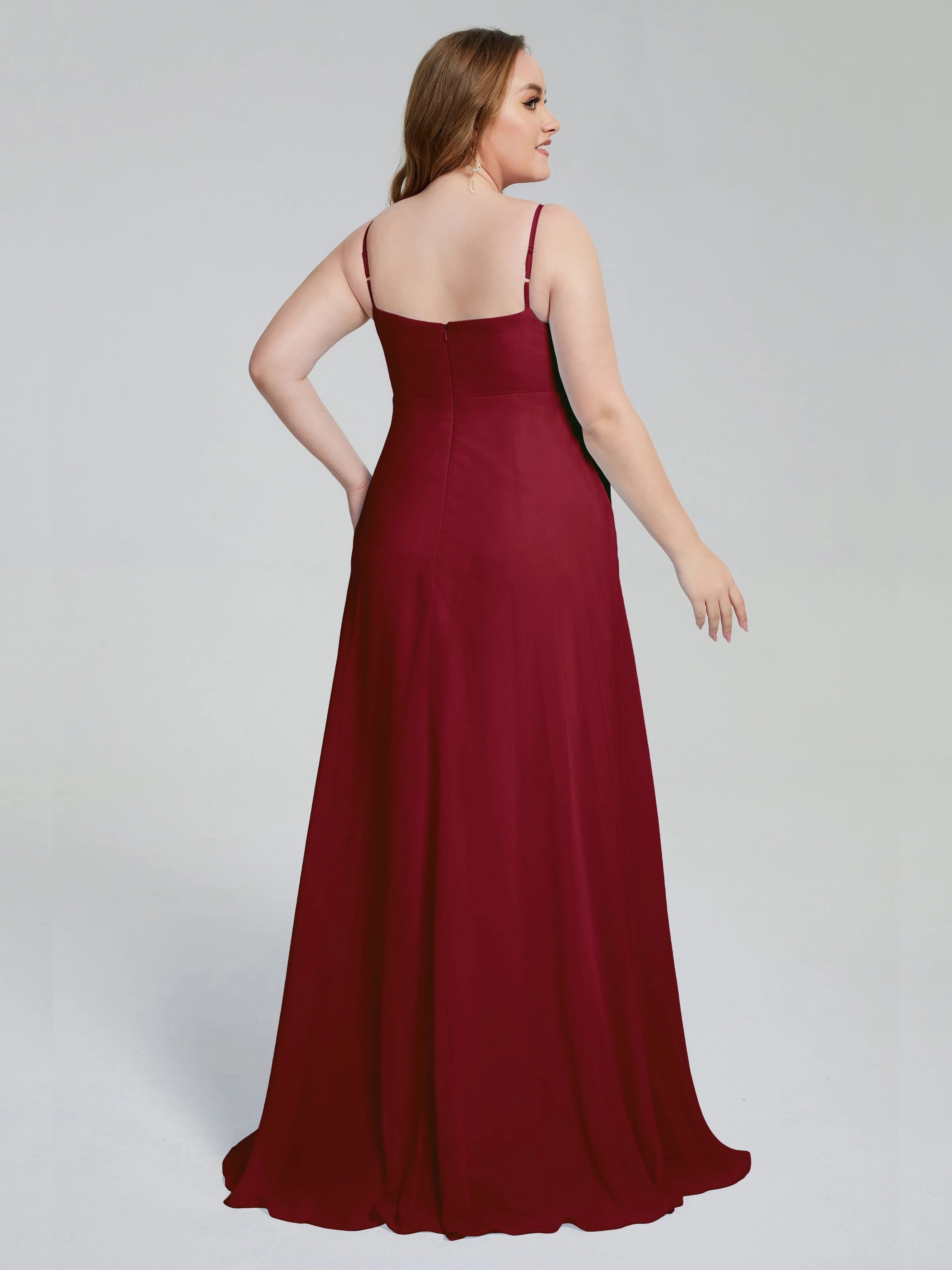 Mariah Elegant Sweep Train Plus Size Bridesmaid Dresses