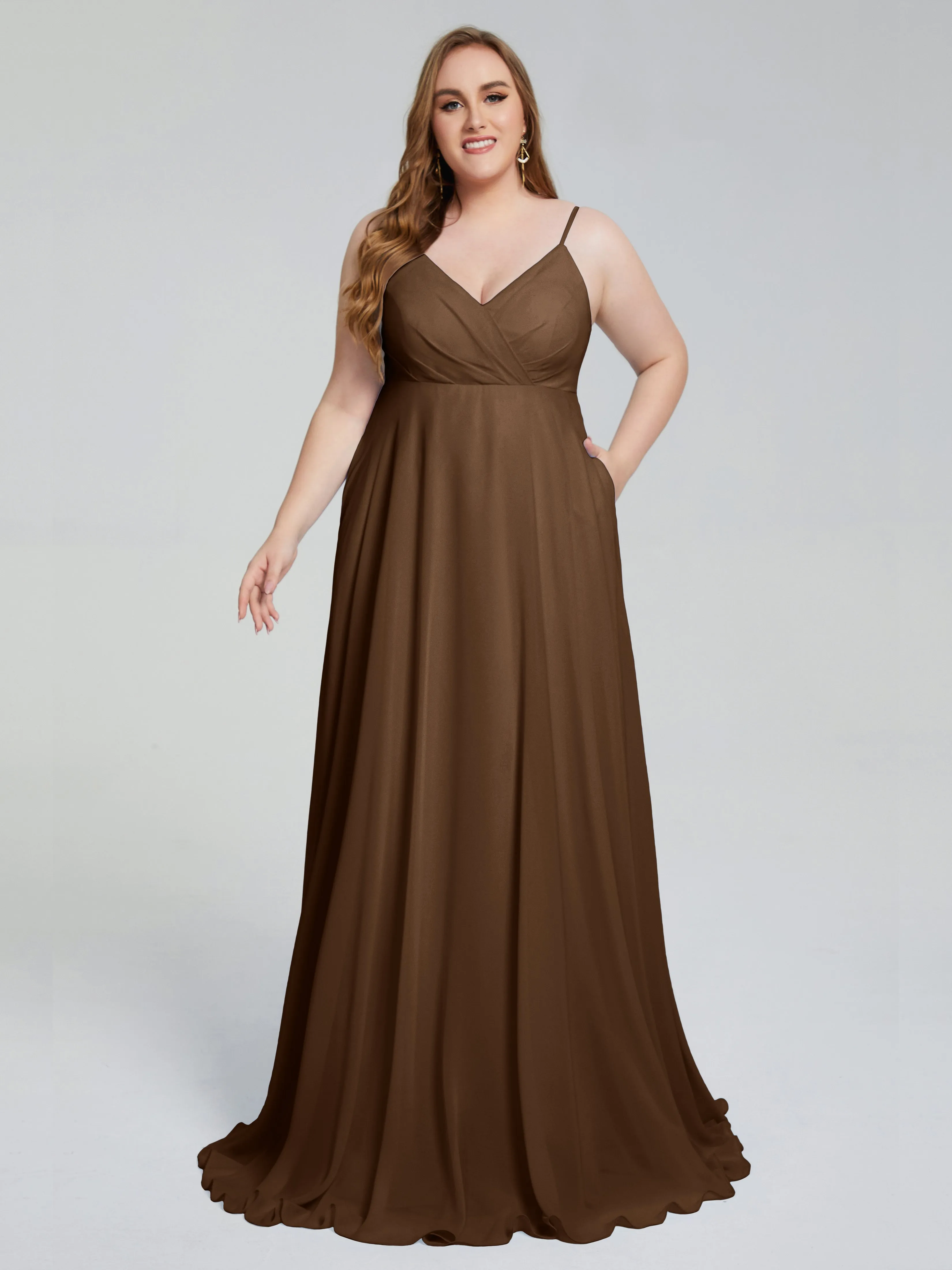 Mariah Elegant Sweep Train Plus Size Bridesmaid Dresses