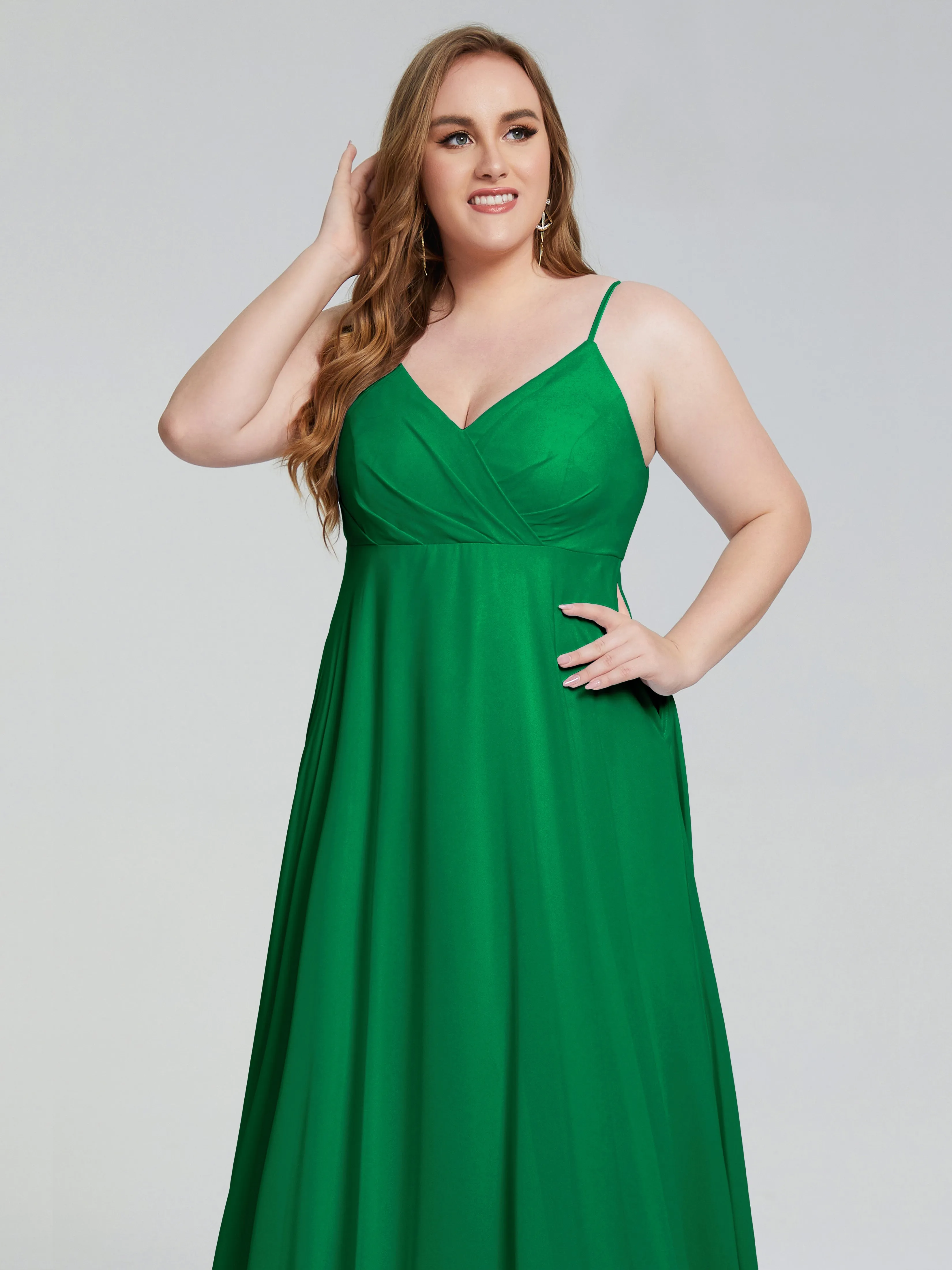 Mariah Elegant Sweep Train Plus Size Bridesmaid Dresses