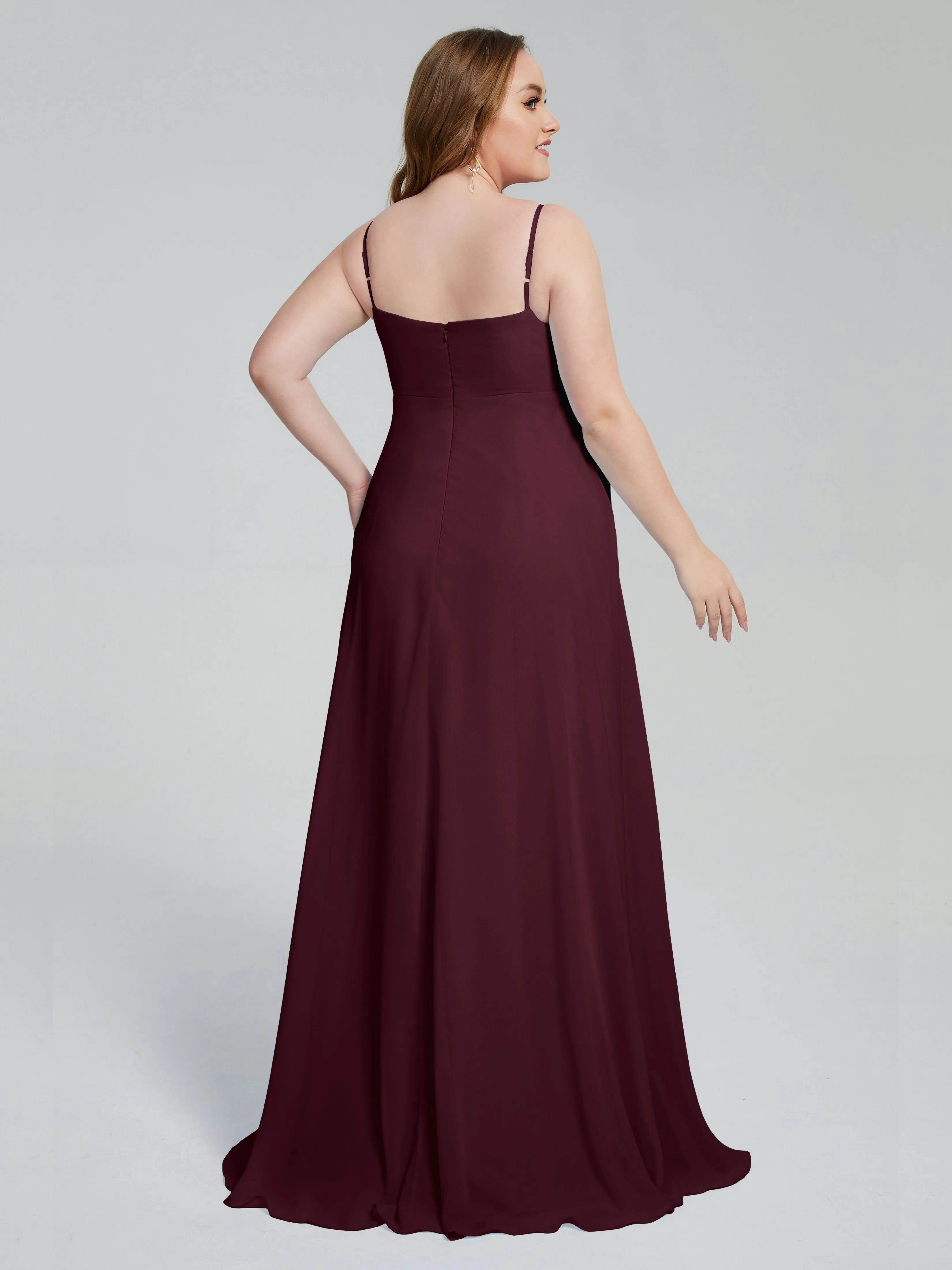 Mariah Elegant Sweep Train Plus Size Bridesmaid Dresses