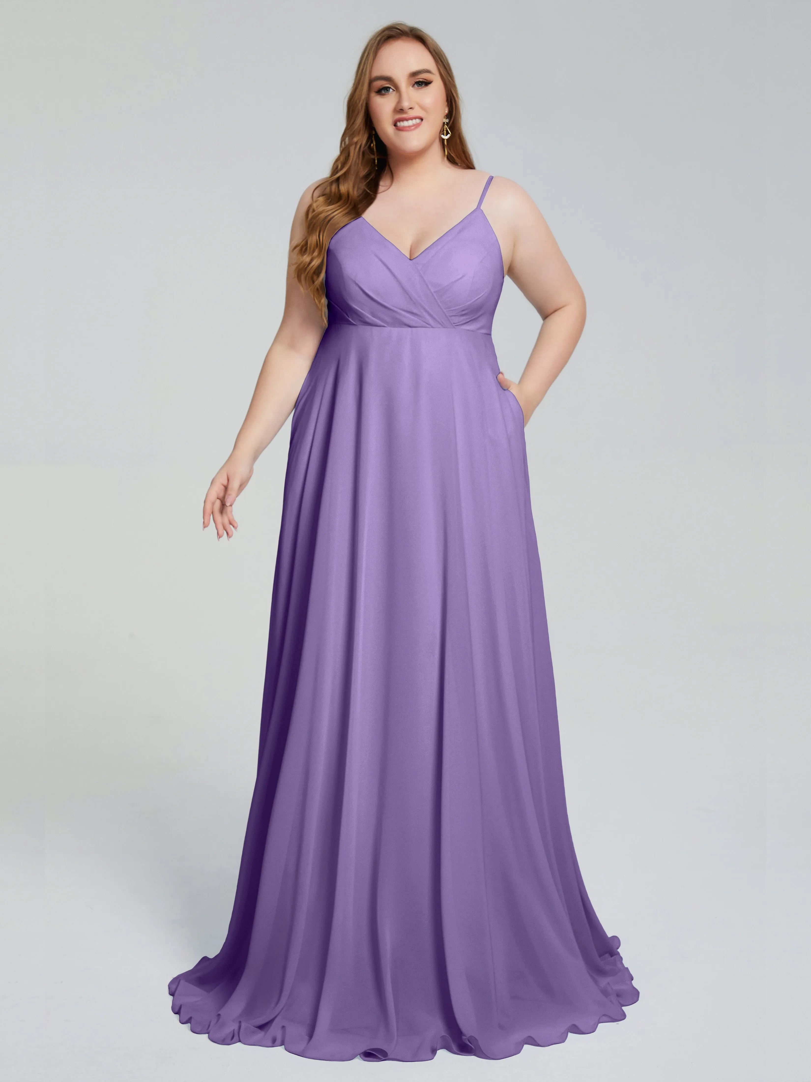 Mariah Elegant Sweep Train Plus Size Bridesmaid Dresses