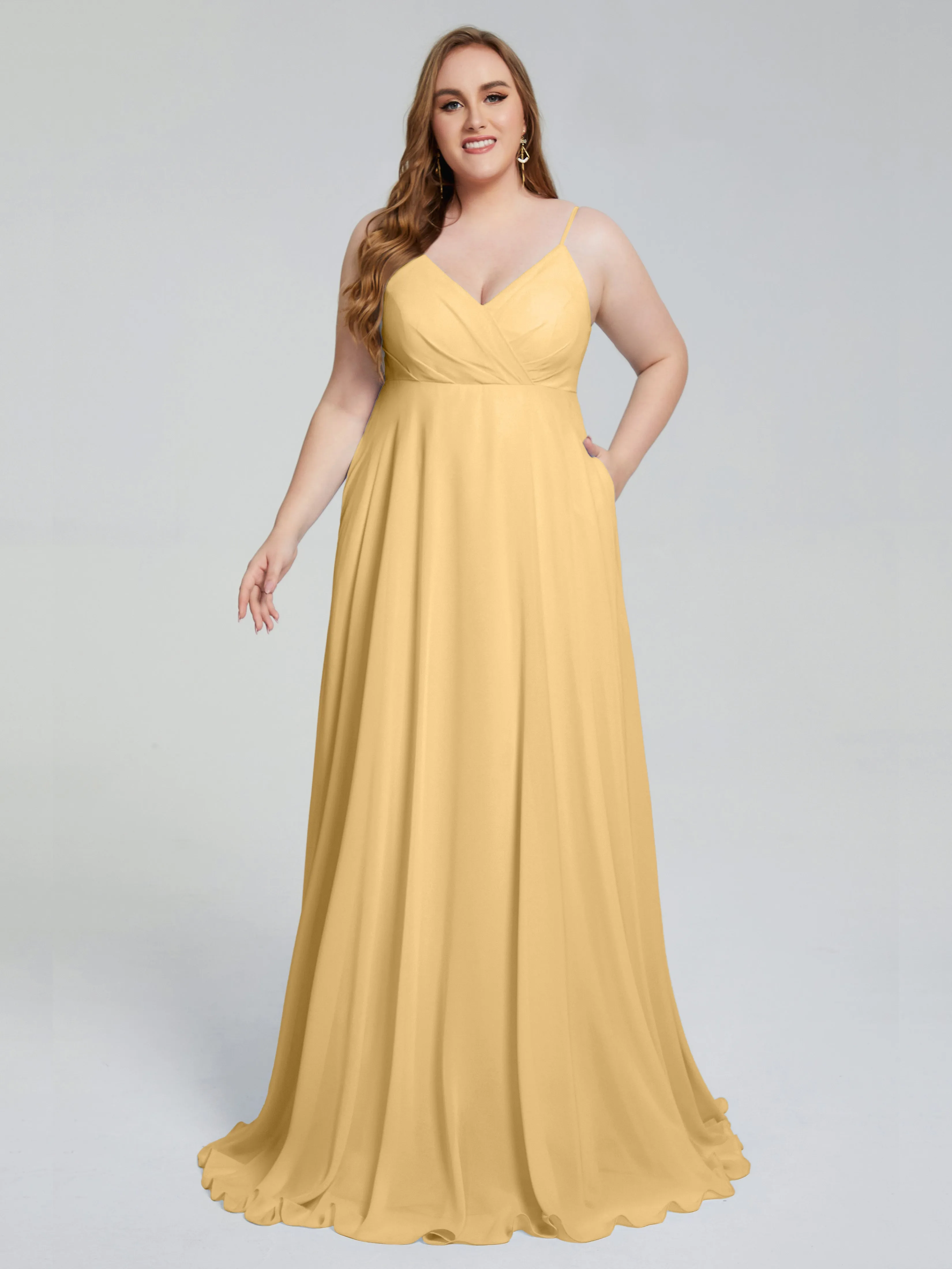 Mariah Elegant Sweep Train Plus Size Bridesmaid Dresses