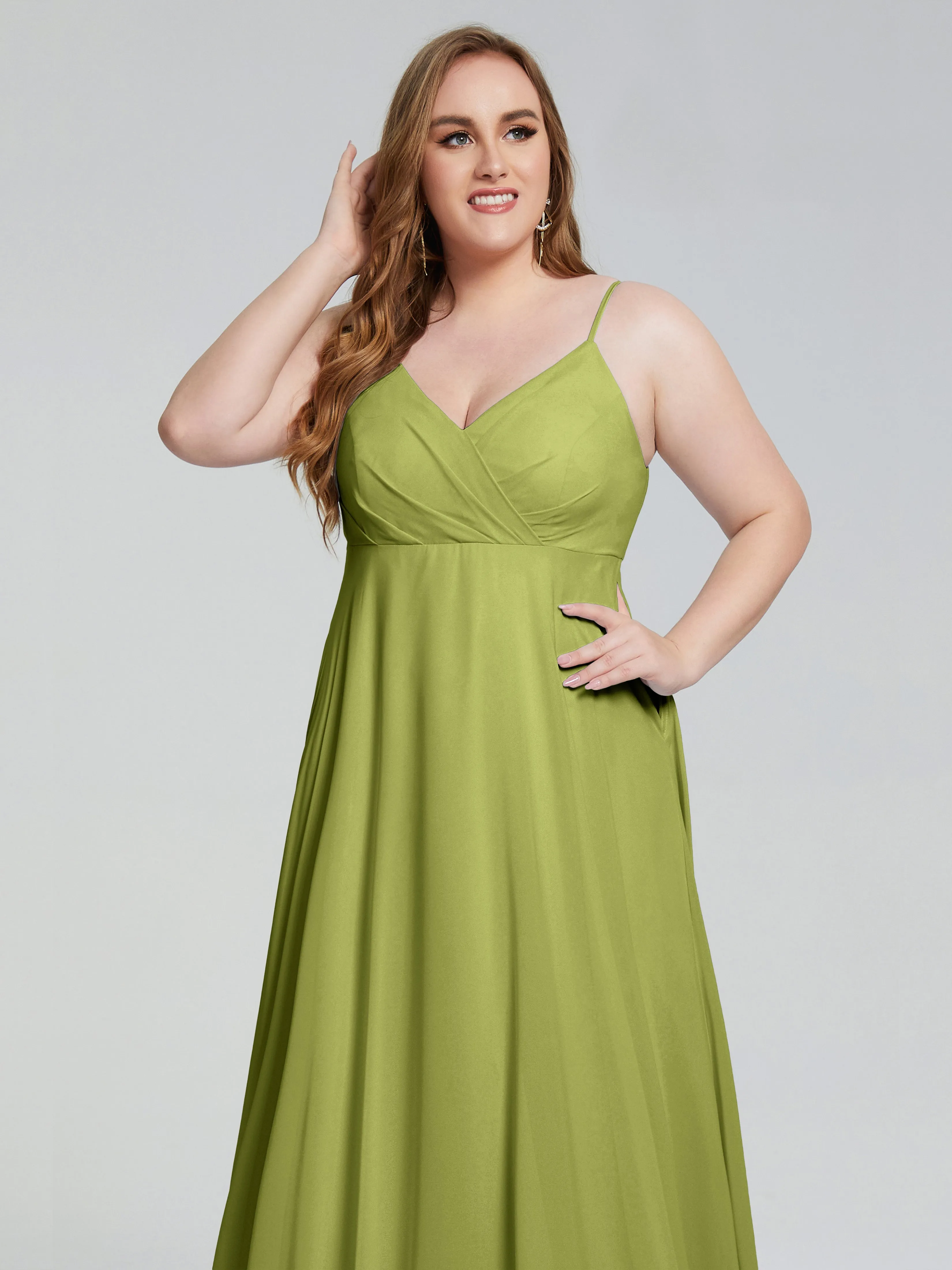 Mariah Elegant Sweep Train Plus Size Bridesmaid Dresses