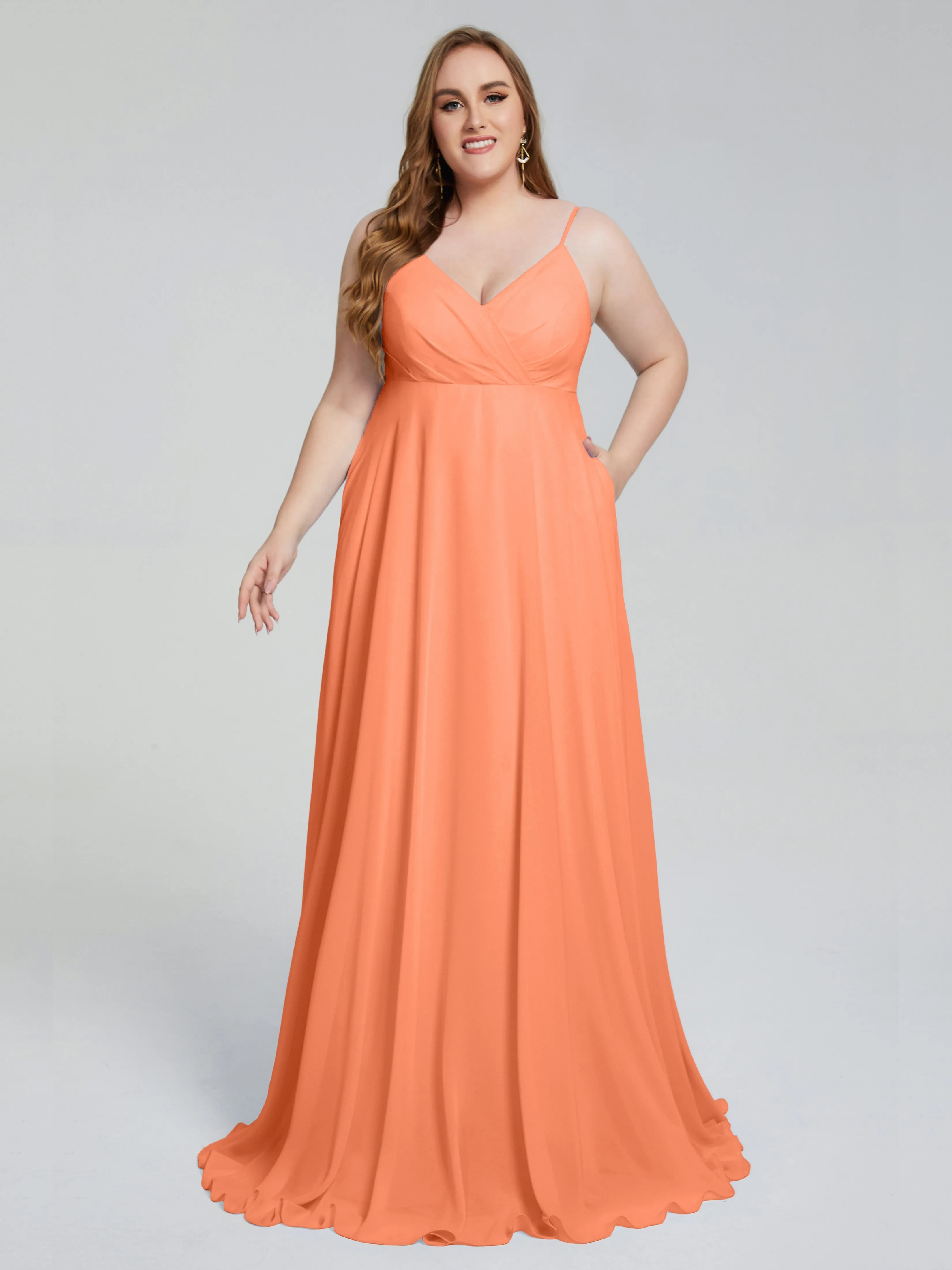 Mariah Elegant Sweep Train Plus Size Bridesmaid Dresses