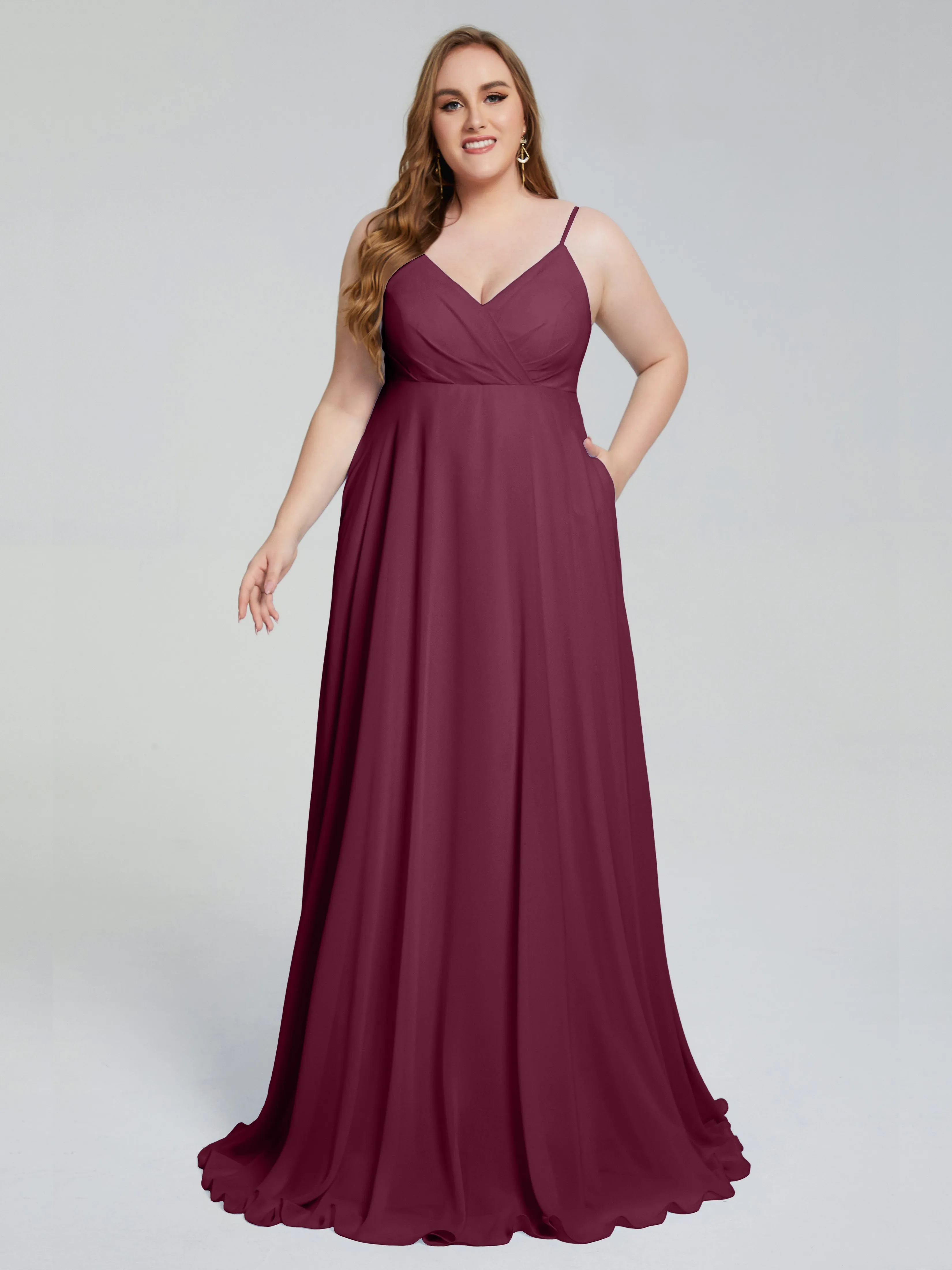 Mariah Elegant Sweep Train Plus Size Bridesmaid Dresses