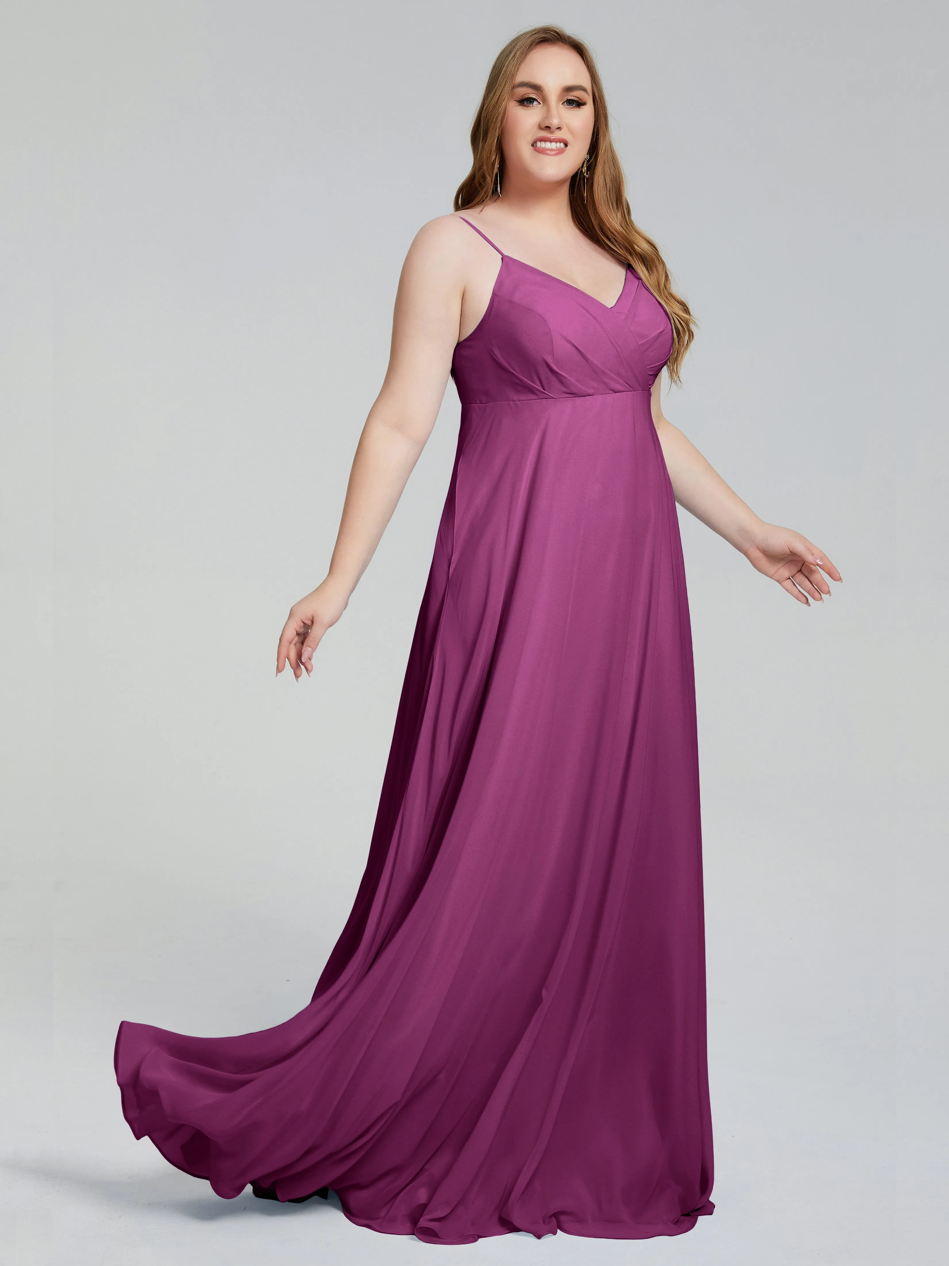 Mariah Elegant Sweep Train Plus Size Bridesmaid Dresses