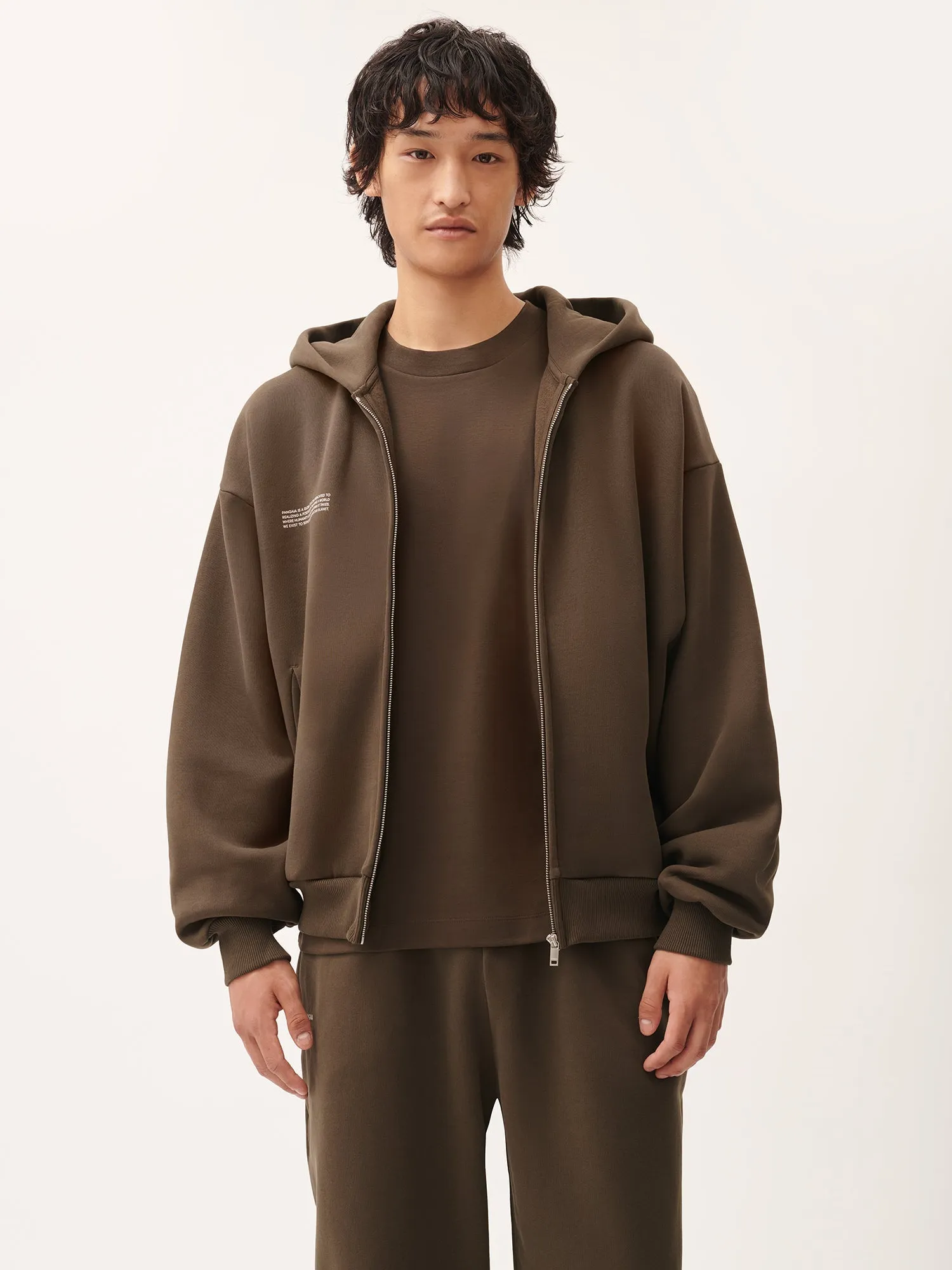 Mens DNA Heavyweight Zipped Hoodie—cacoa brown