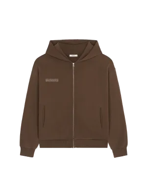 Mens DNA Heavyweight Zipped Hoodie—cacoa brown