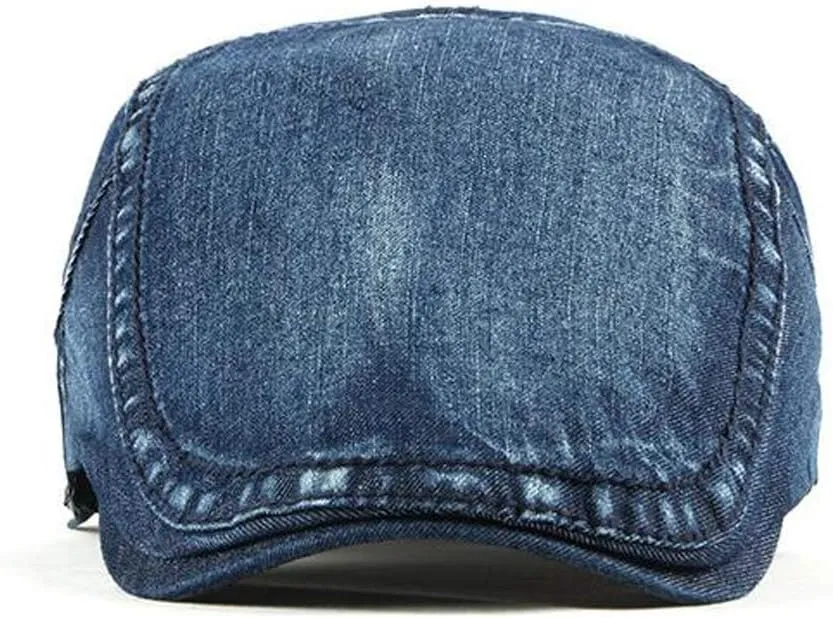 Men's Hats Denim Cotton Newsboy Cap Driving Hunting Cabbie Hats (2 Pack)