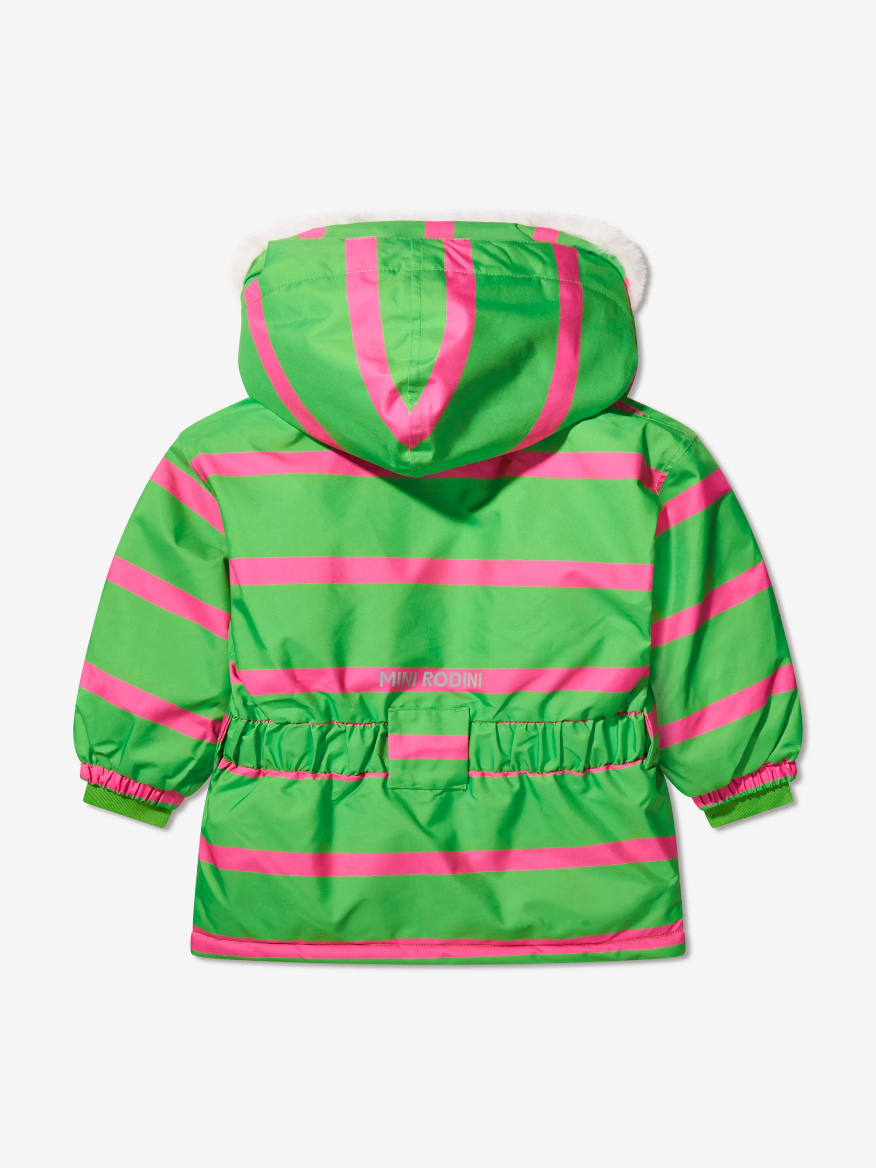 Mini Rodini Girls Panda Soft Ski Jacket in Green