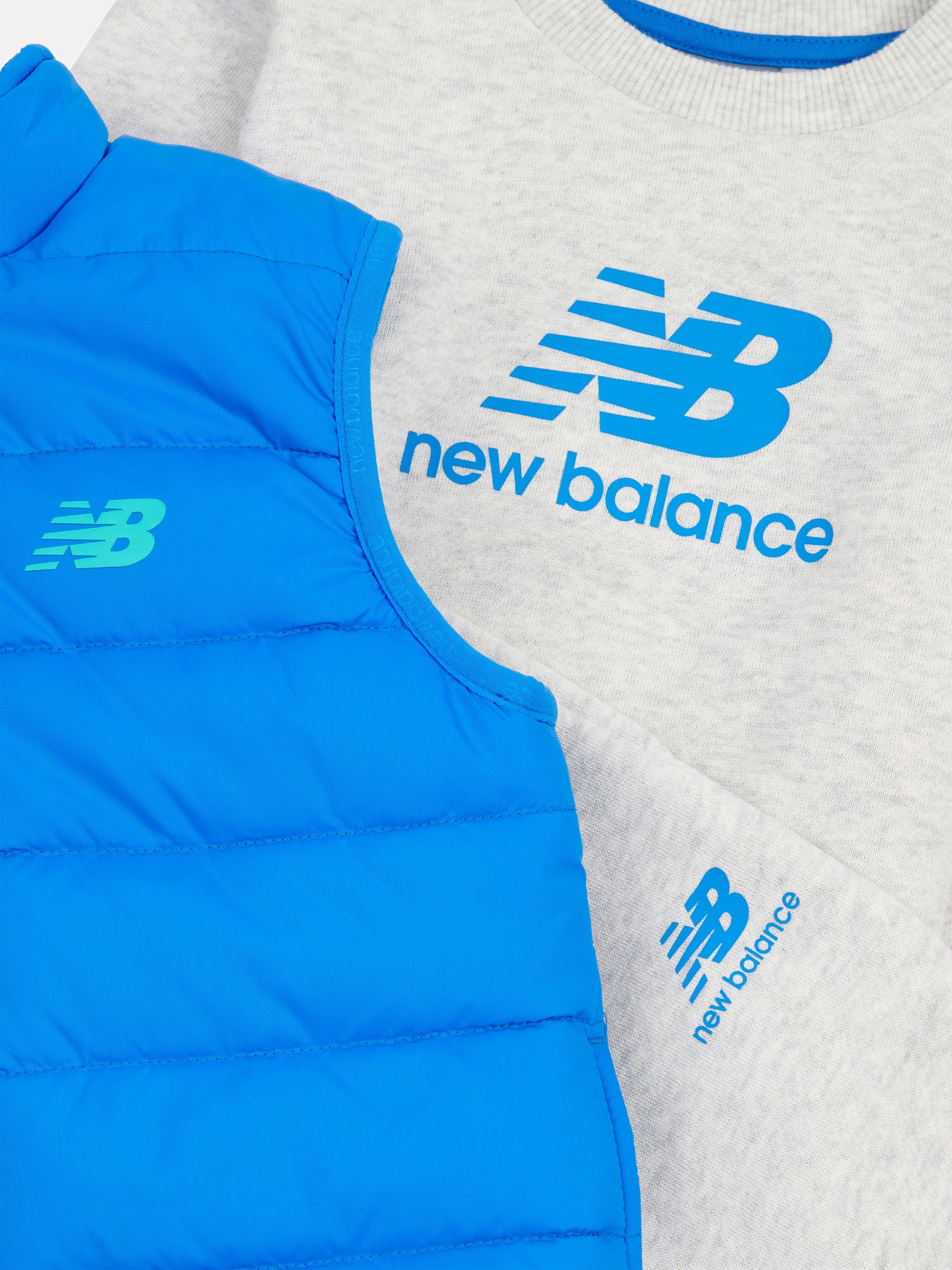 New Balance Baby Boys Tracksuit and Gilet Set in Grey