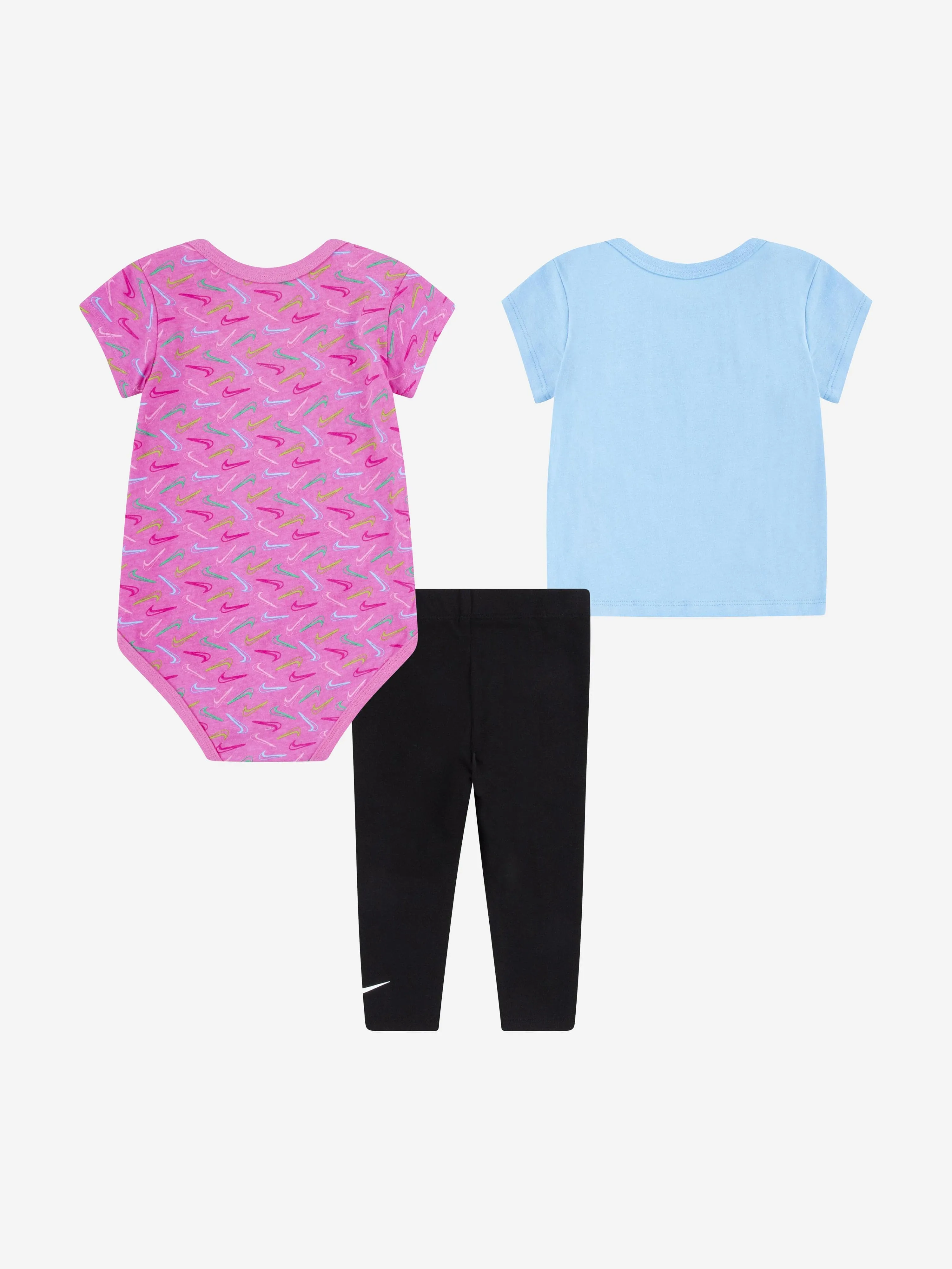 Nike Baby Girls Swoosh Logo 3 Piece Set in Black