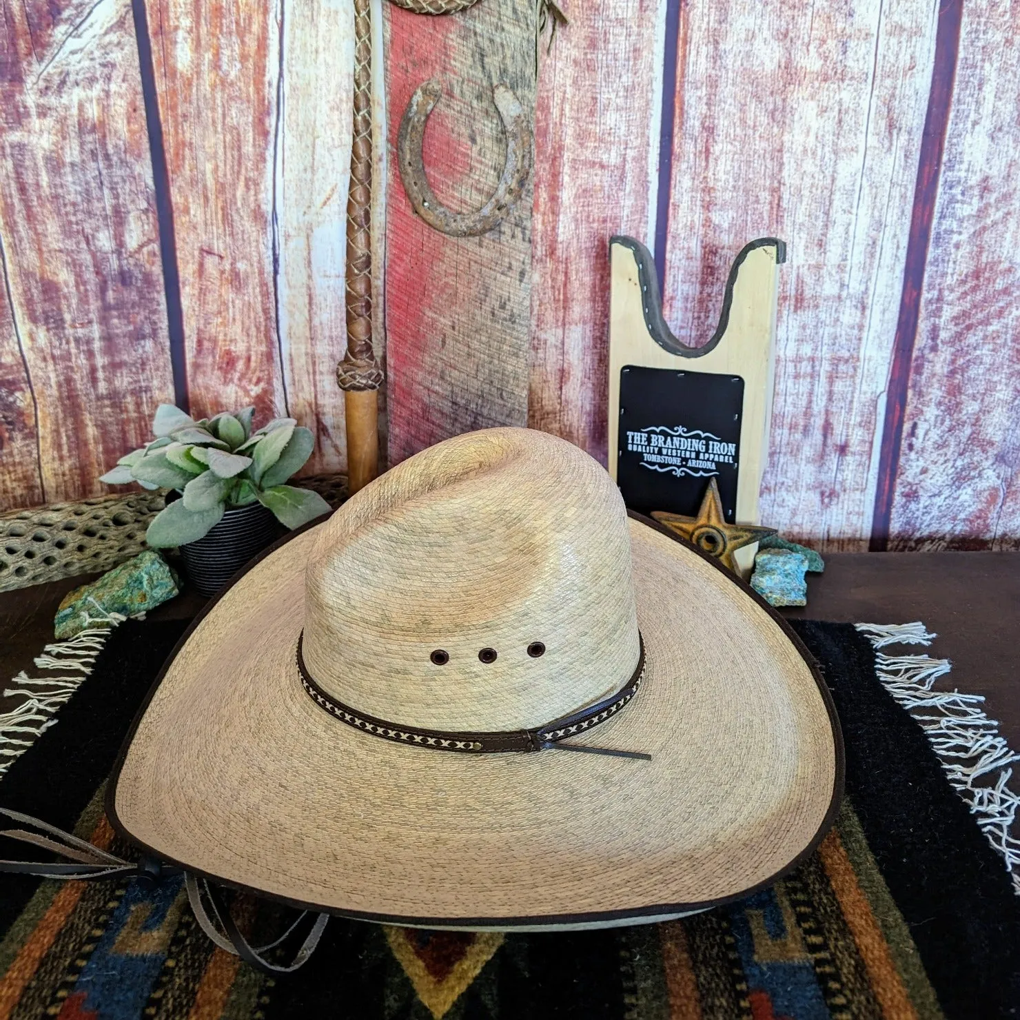 Palm Hat the “Bandito B” by Charlie 1 Horse CSBNDTB95508B