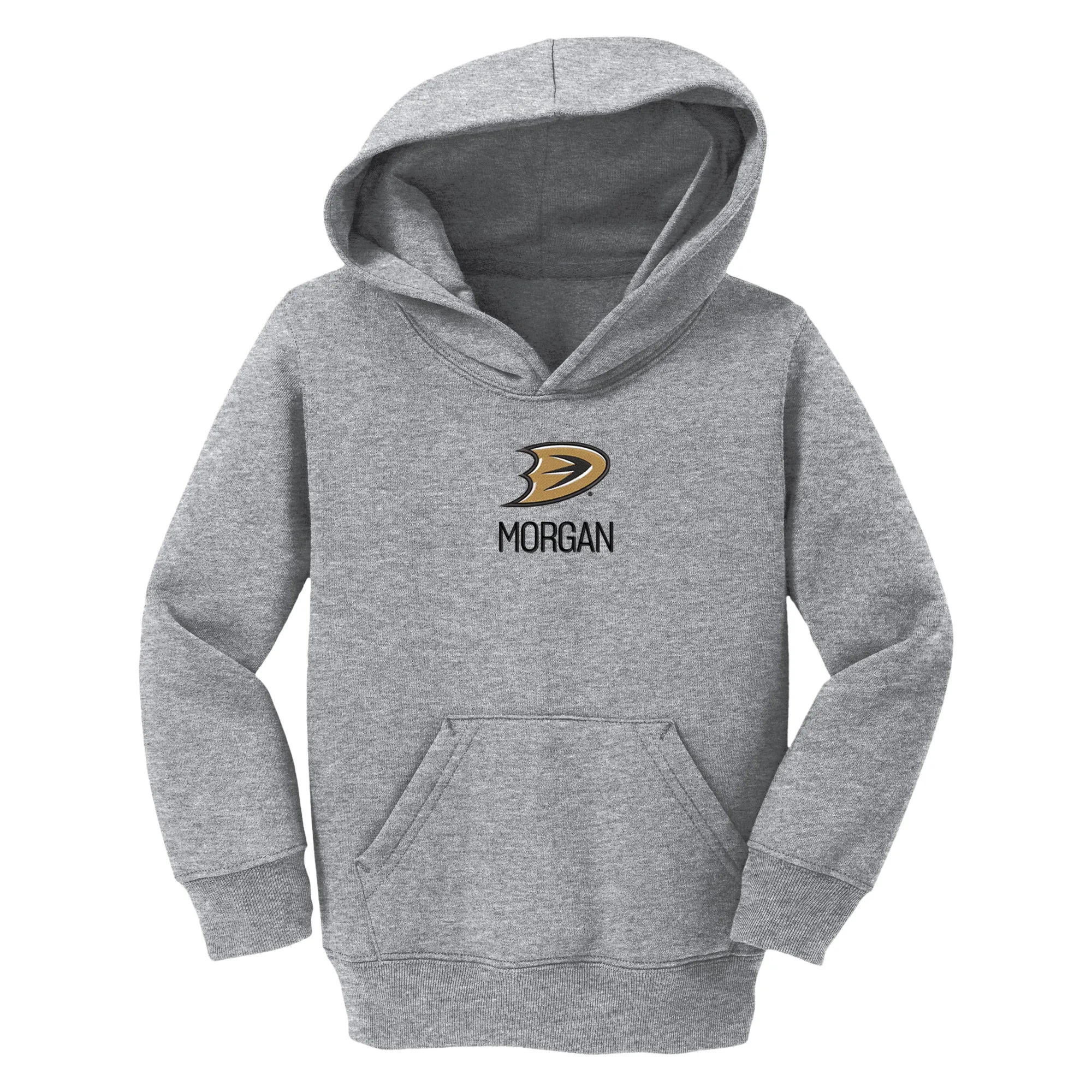 Personalized Anaheim Ducks Secondary Toddler Pullover Hooded Sweatshirt