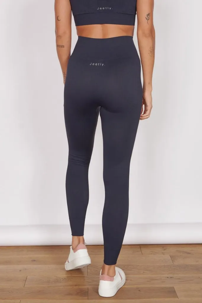 Petite Seam Free Sports Leggings - Piper Navy Blue - Recycled Fabric