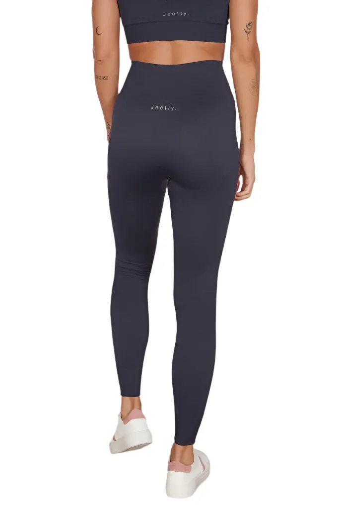 Petite Seam Free Sports Leggings - Piper Navy Blue - Recycled Fabric