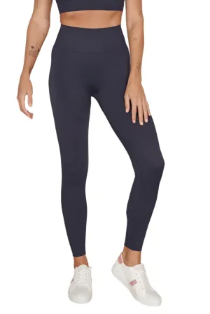 Petite Seam Free Sports Leggings - Piper Navy Blue - Recycled Fabric