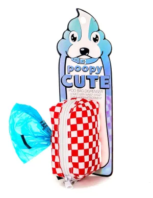 poopyCUTE | Cute Poop Bag Holder | INDY Check Red