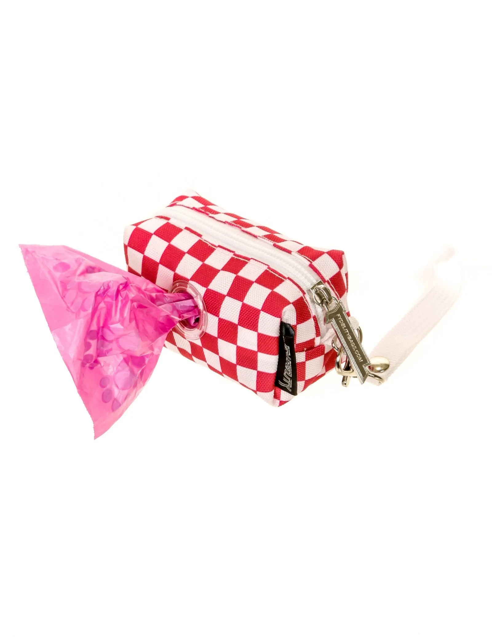 poopyCUTE | Cute Poop Bag Holder | INDY Check Red