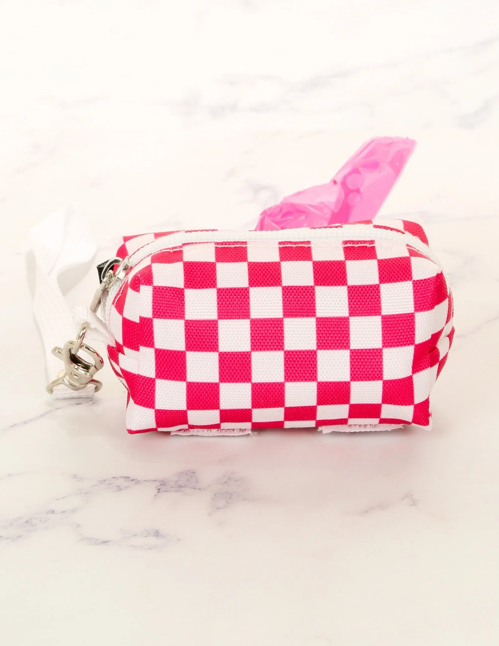 poopyCUTE | Cute Poop Bag Holder | INDY Check Red