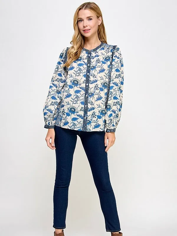 Print Mix Blouse