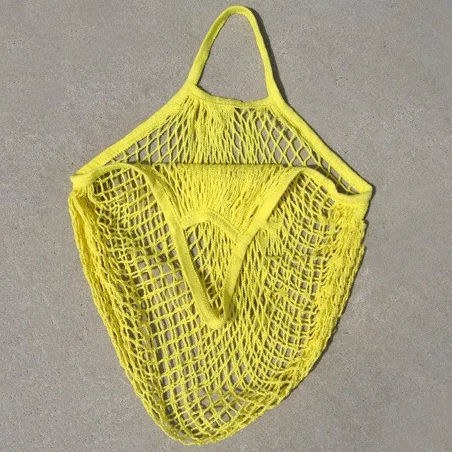 Reusable String Shopping Grocery Bag Shopper Tote Mesh Net Woven Cotton Bag