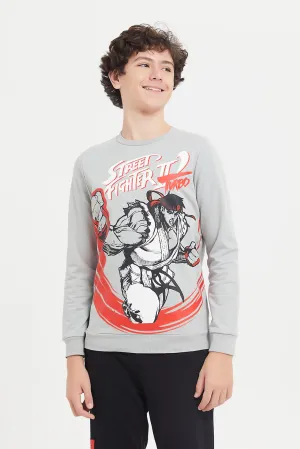 Senior Boys Grey Street Fighter Sweatshirt