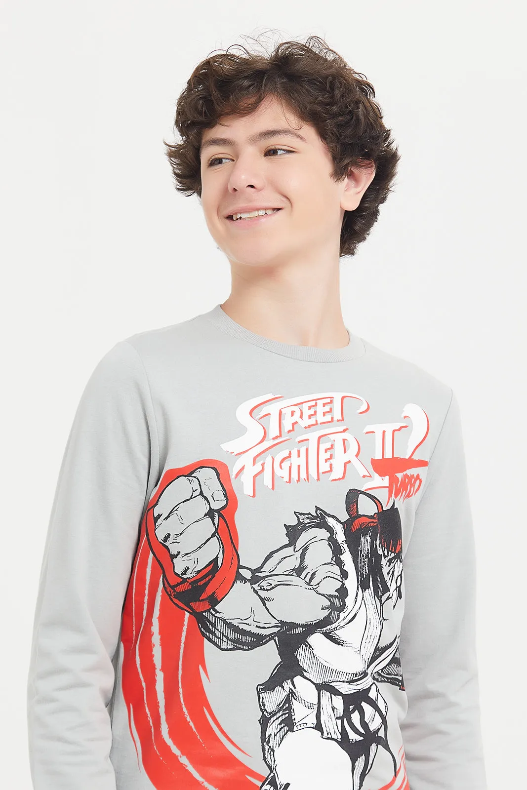 Senior Boys Grey Street Fighter Sweatshirt