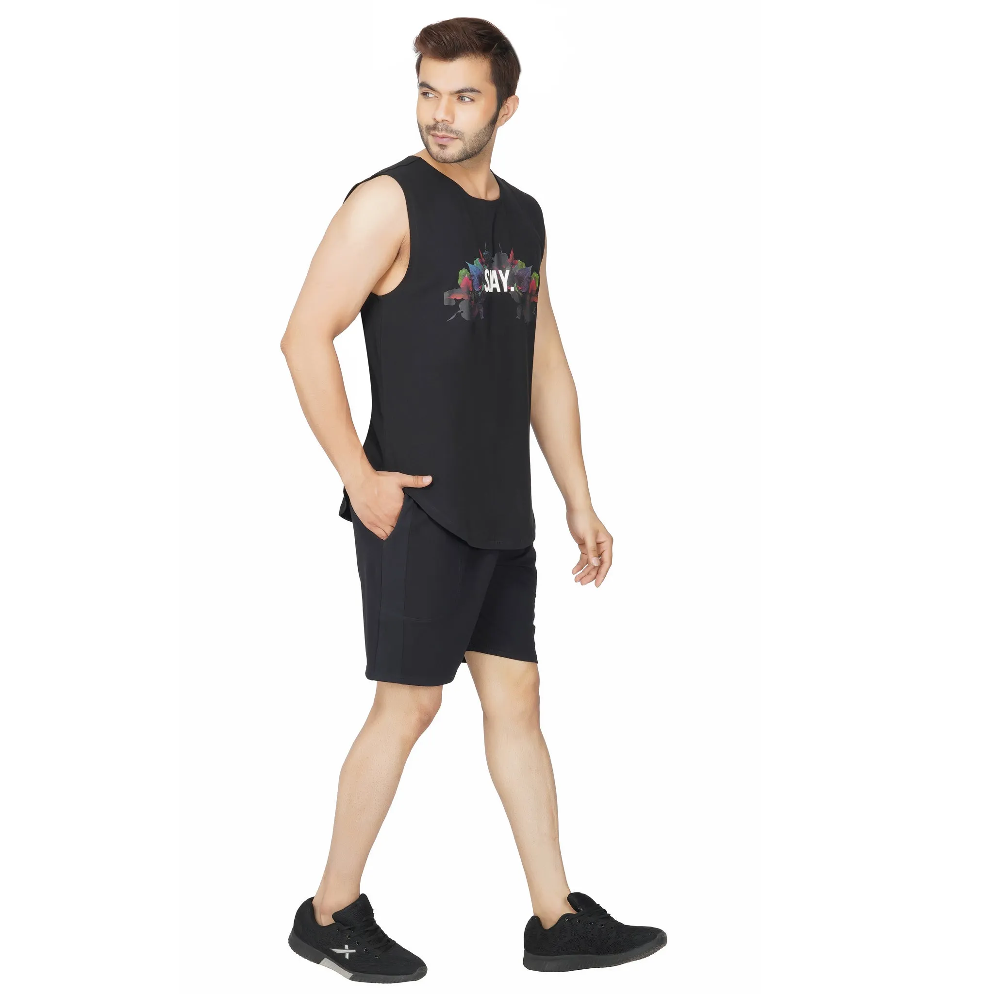 SLAY. Men's Printed Sleeveless Dropcut T-shirt